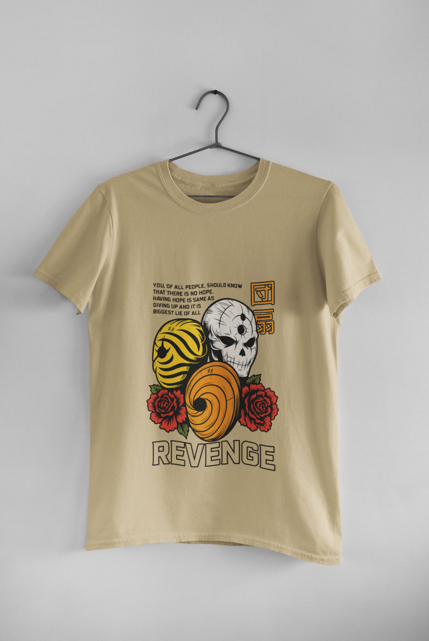Revenge Anime T-Shirt – Obito Uchiha Inspired Mask Tee for Otaku Fans