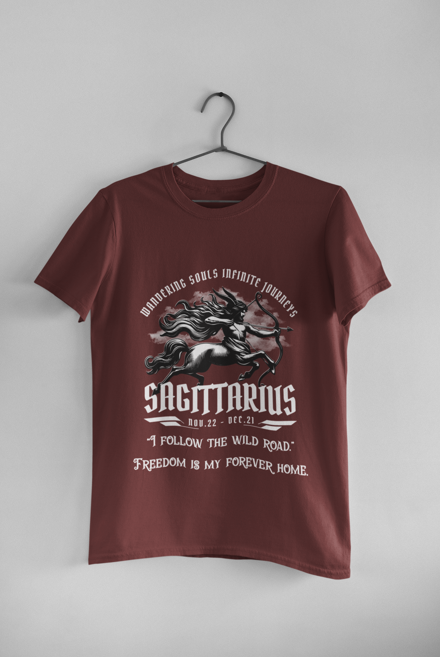 Sagittarius Zodiac T-Shirt – Wild Road Freedom Quote Tee for Astrology Lovers