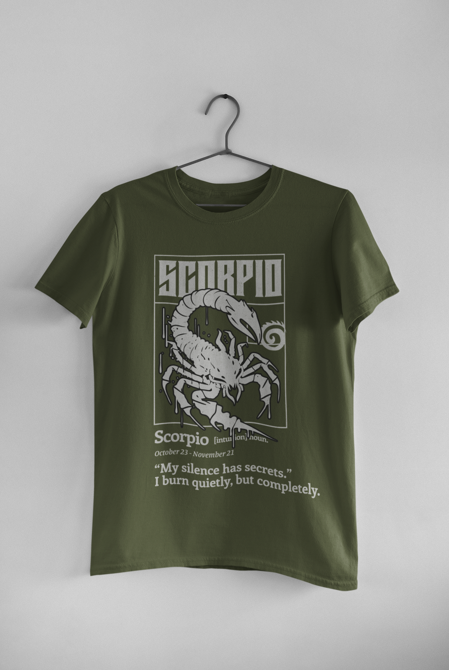 Scorpio Zodiac T-Shirt – Silent Power Astrology Graphic Tee for Scorpios