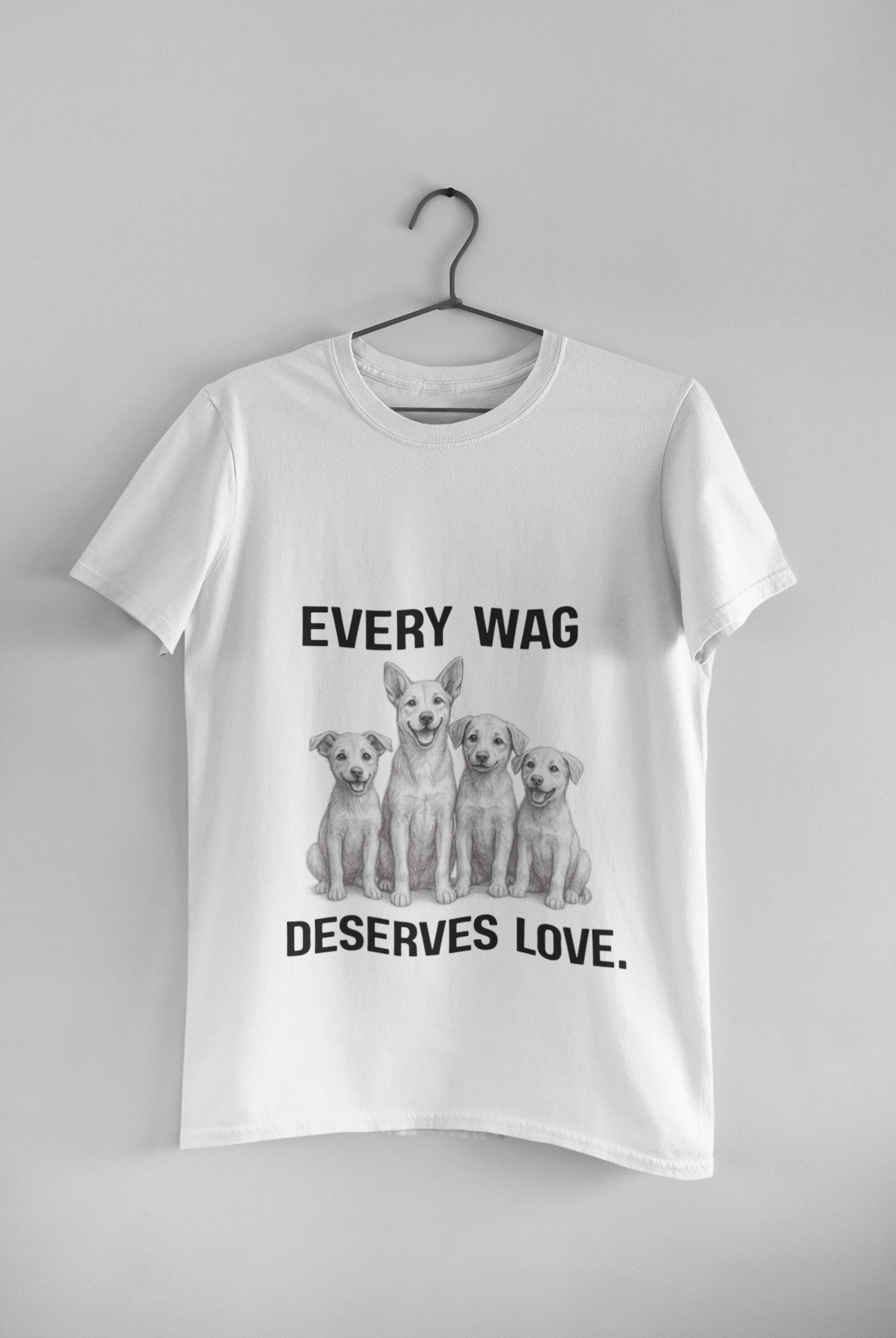 Every Wag Deserves Love – Stray Dog Awareness T-Shirt