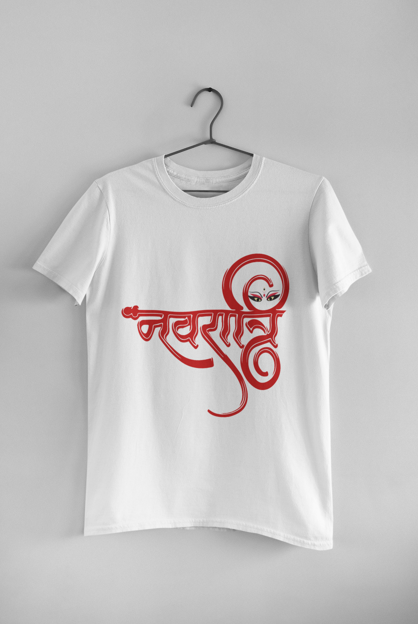 Navratri Script Art T-Shirt – Divine Feminine in Typography