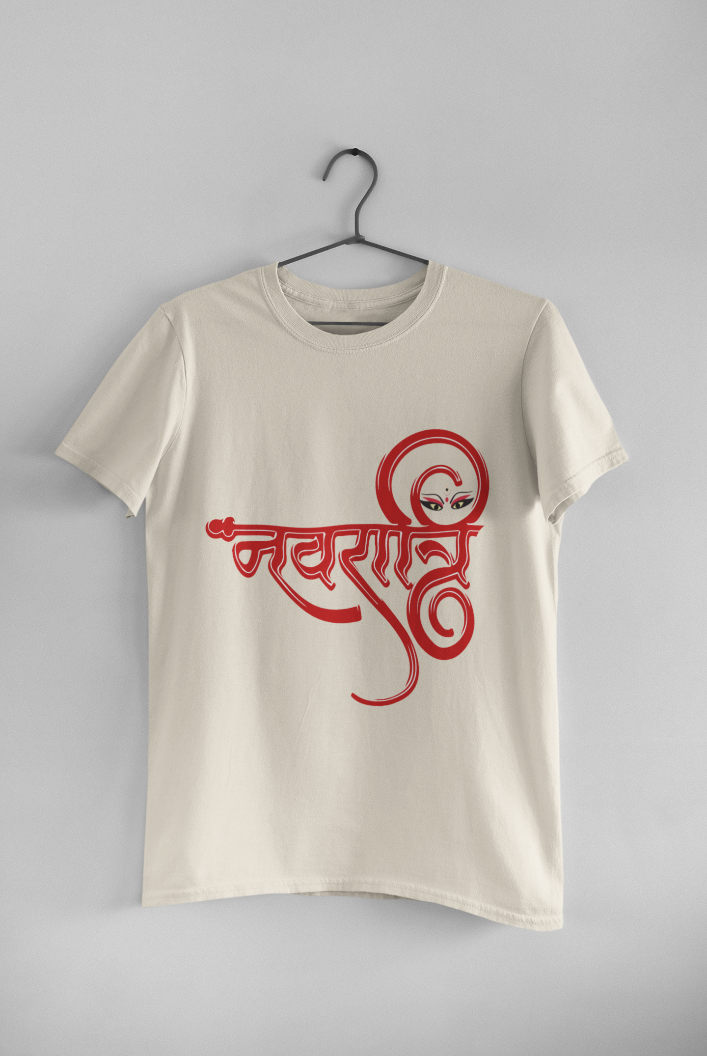 Navratri Script Art T-Shirt – Divine Feminine in Typography