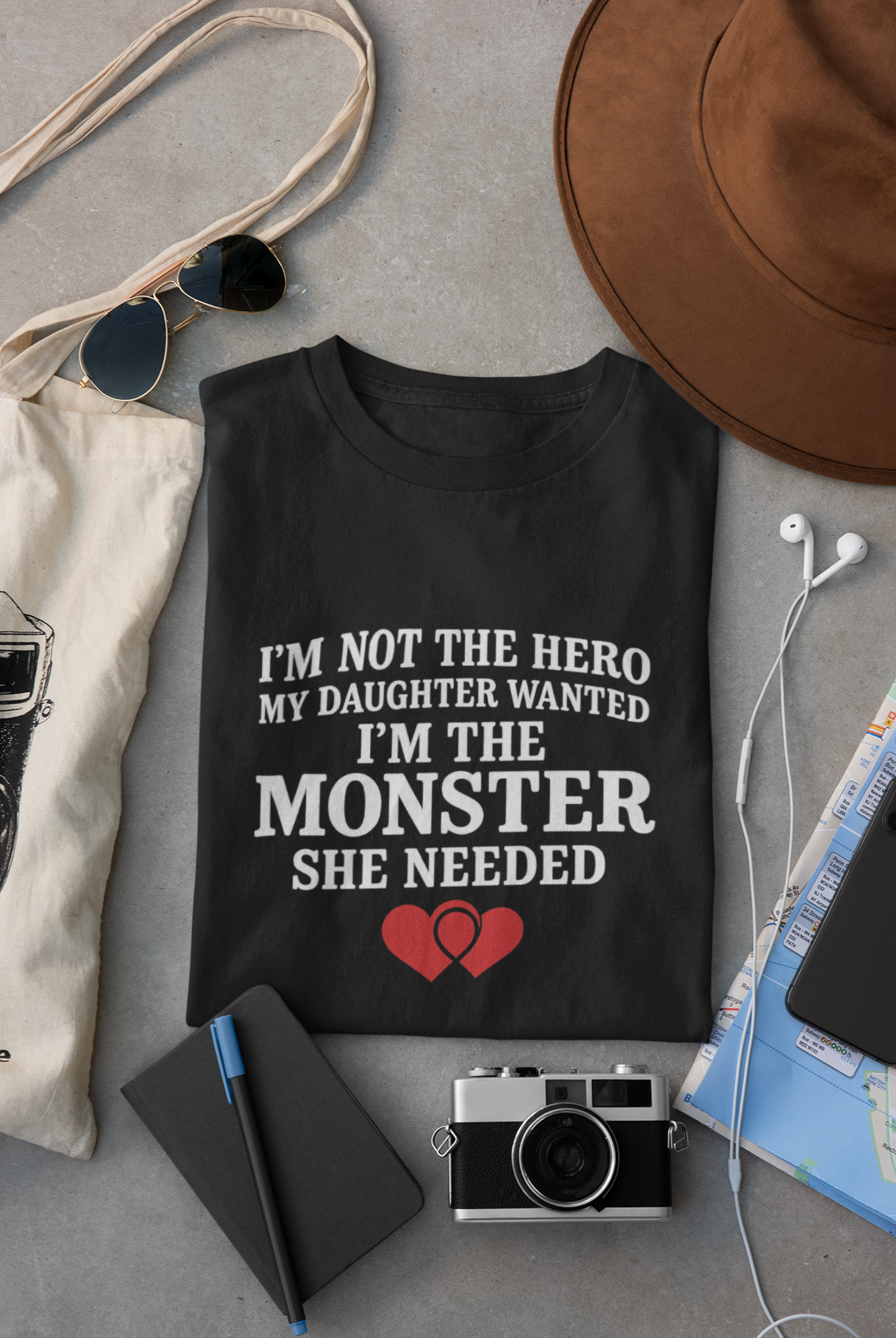 The Monster She Needed Dad Tee