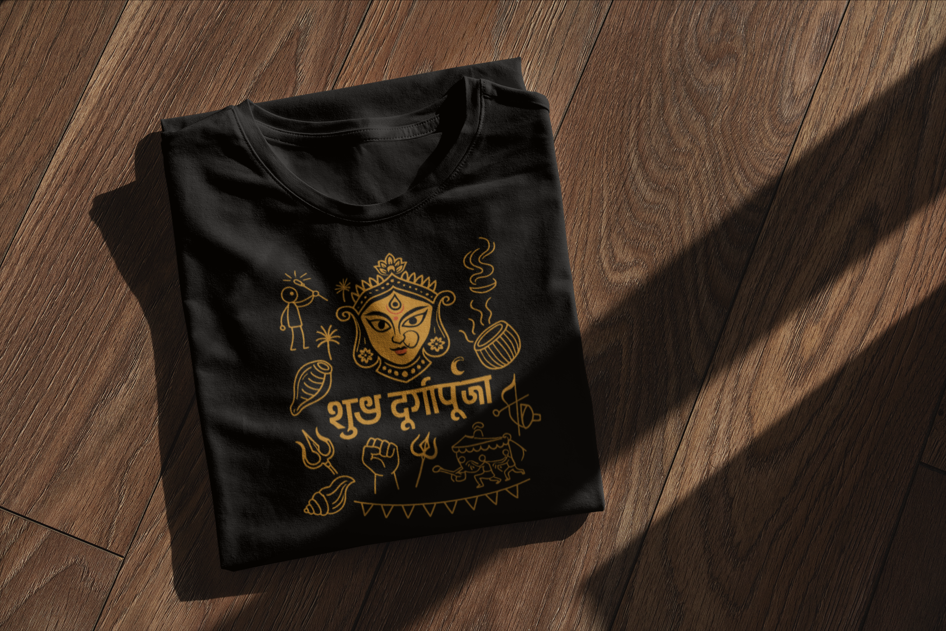 Shubh Durga Puja T-Shirt – Unisex Festive Cotton Tee