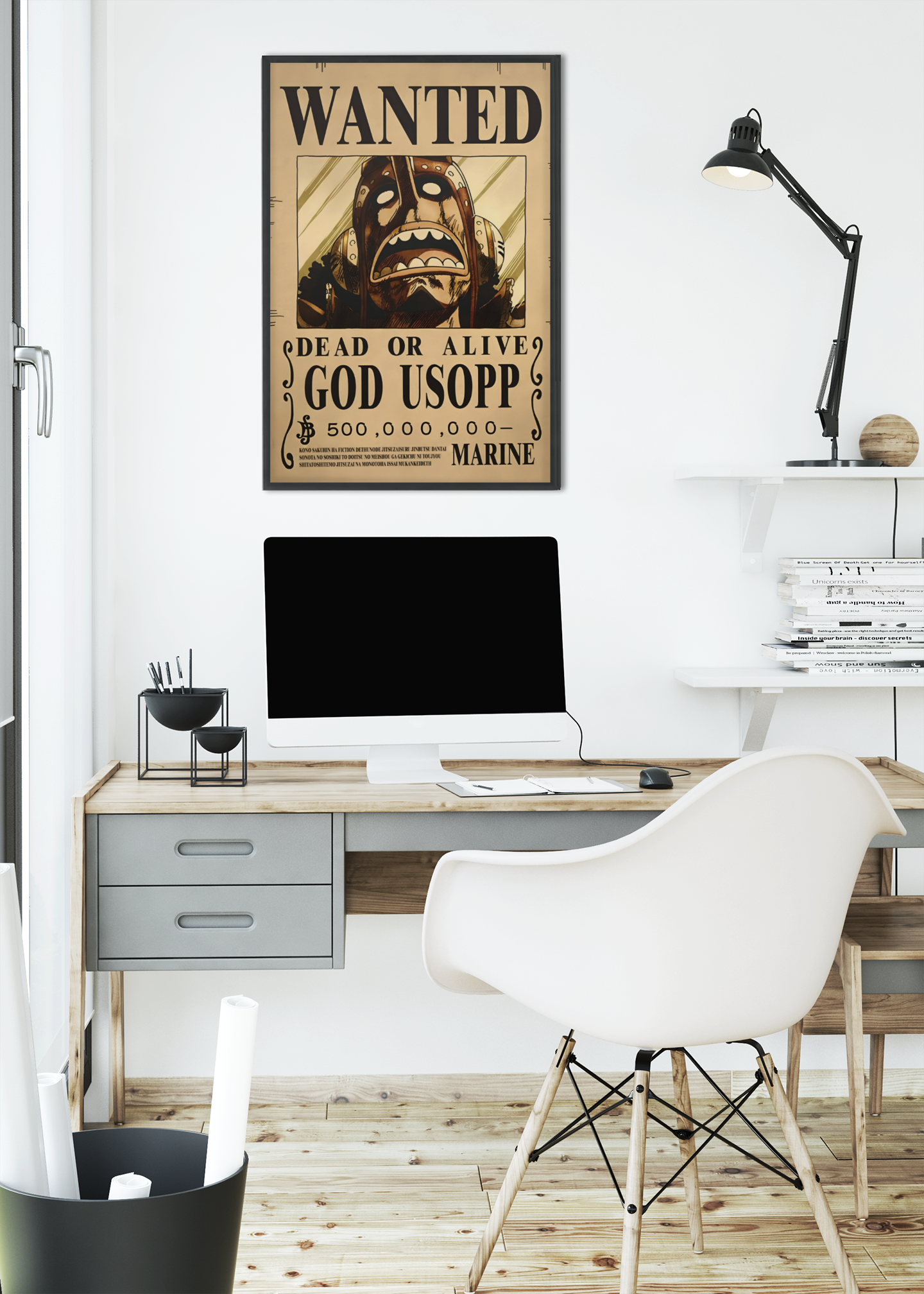 God Usopp Wanted Poster Acrylic Wall Art A3 Framed