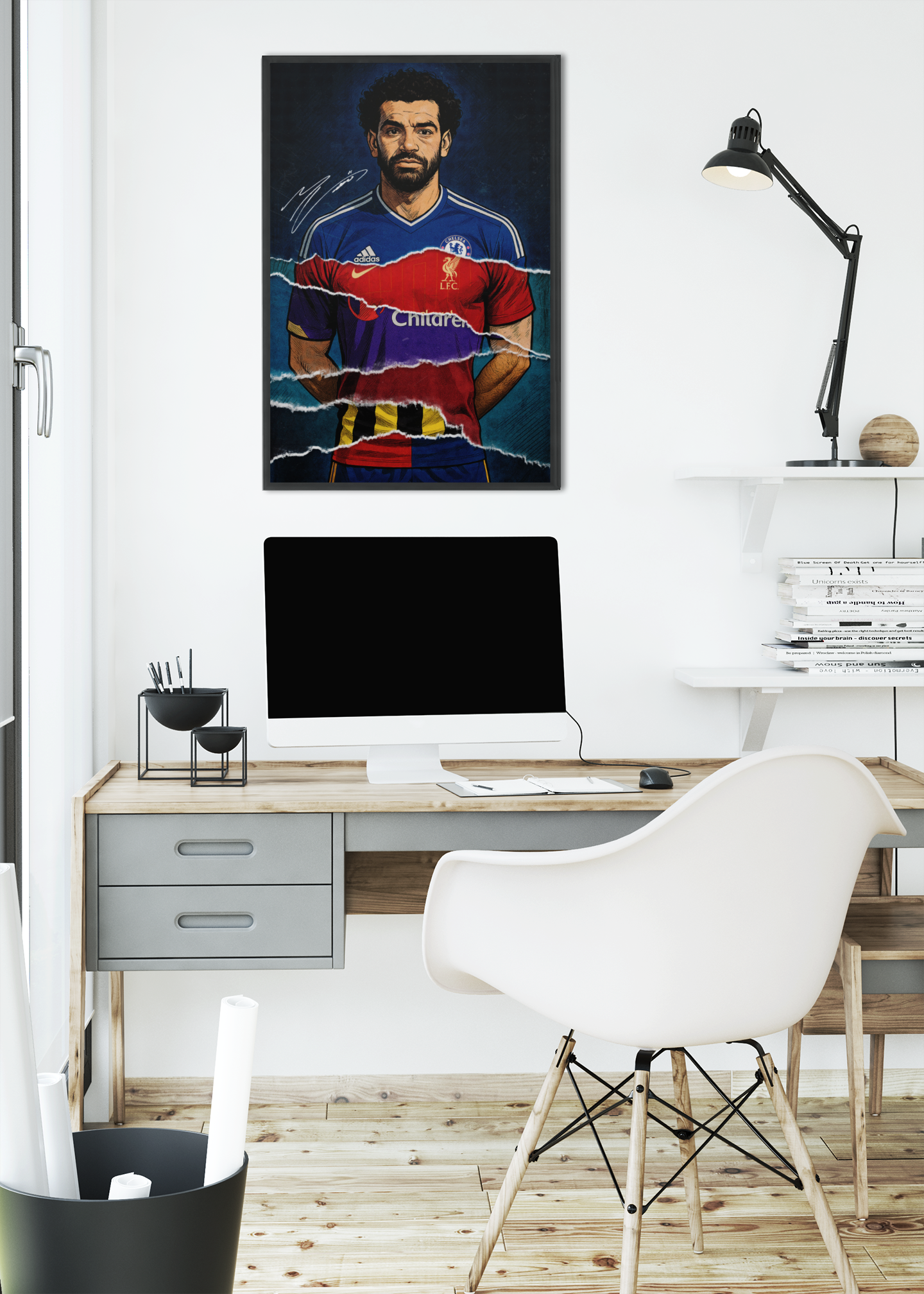 Mohamed Salah Football Acrylic Wall Art A3 Black Frame