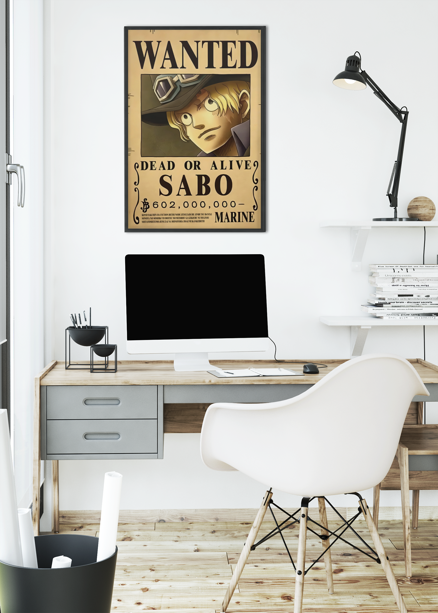 Sabo Wanted Poster Acrylic Wall Art A3 Framed