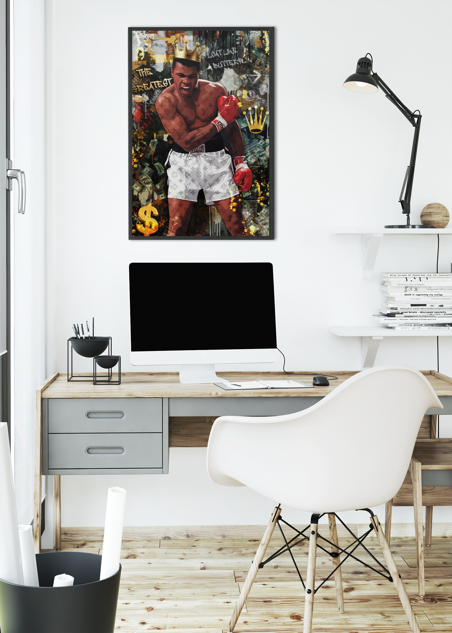 Muhammad Ali Pop Art Acrylic Wall Art A3 Black Frame