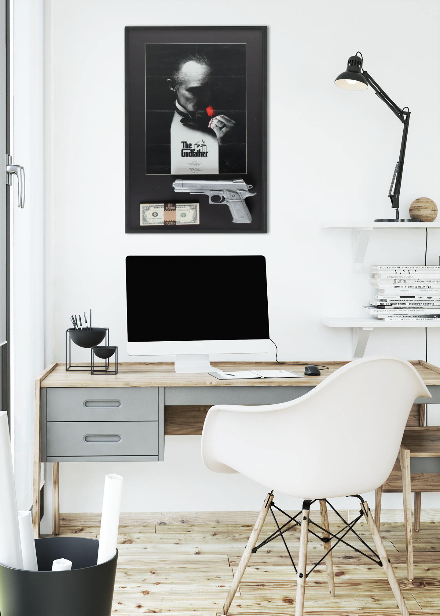 Godfather Movie Inspired Acrylic Wall Art A3 Black Frame