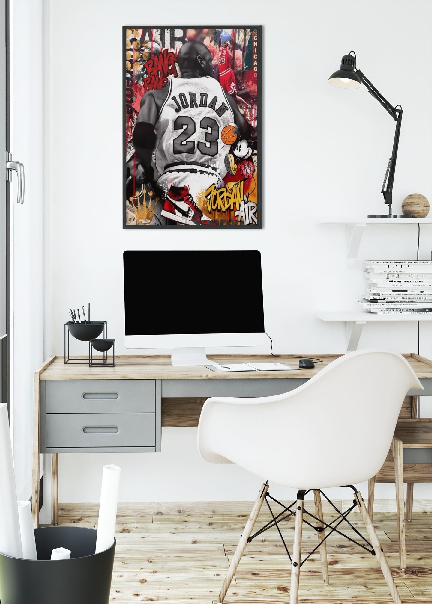 Jordan Basketball Inspired Acrylic Wall Art A3 Black Frame