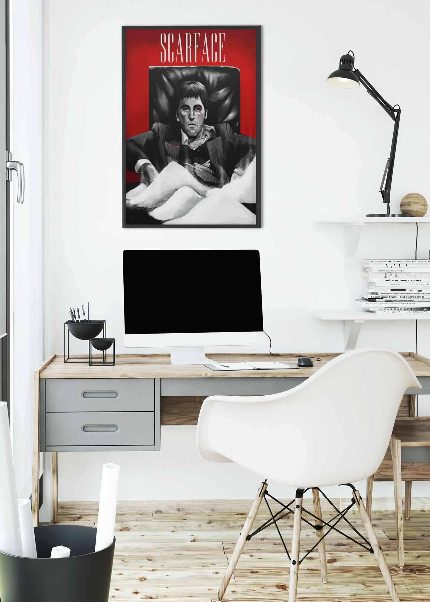 Scarface Inspired Acrylic Wall Art A3 Black Frame Poster
