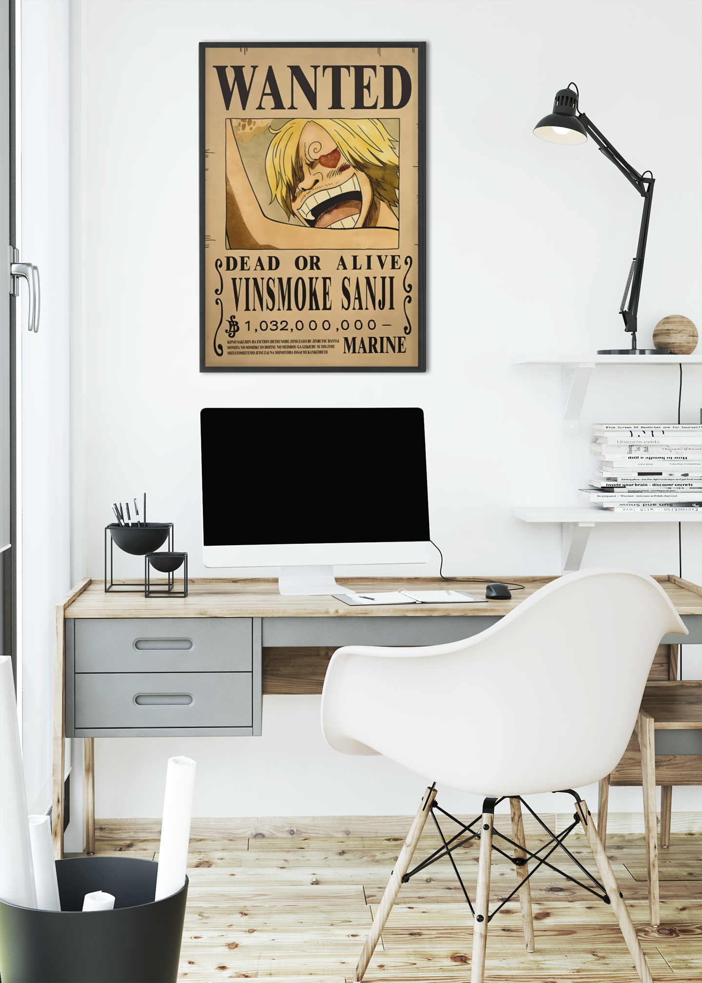 Vinsmoke Sanji Wanted Poster Acrylic Wall Art A3 Framed