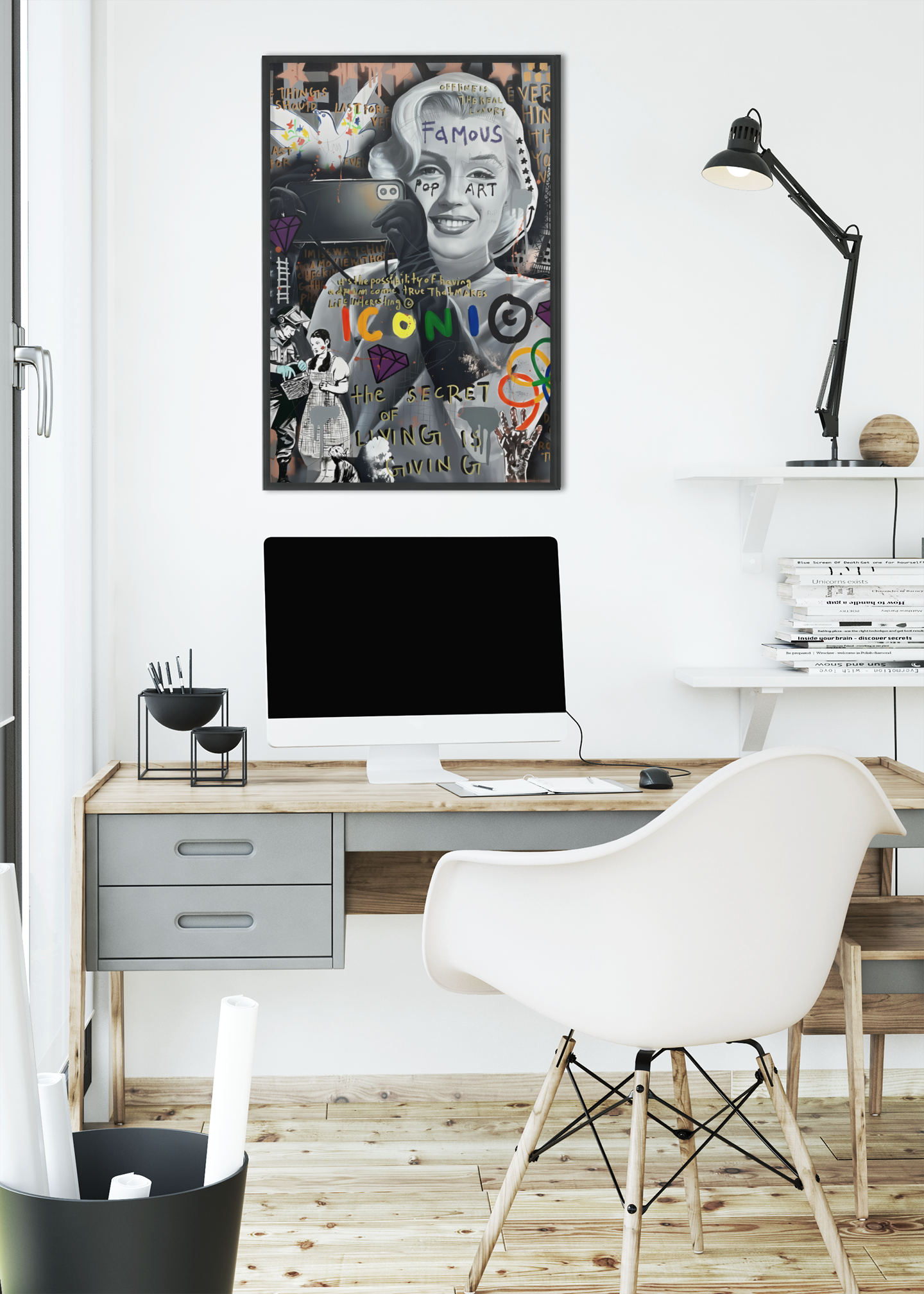 Marilyn Monroe Pop Art Acrylic Wall Art A3 Black Frame