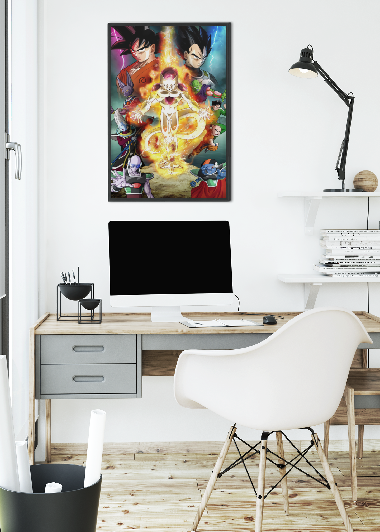 Dragon Ball Anime Characters Acrylic Wall Art A3 Black Frame