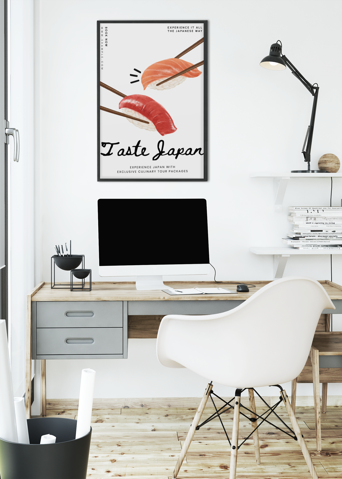 Sushi Japanese Food Poster Acrylic Wall Art A3 Black Frame