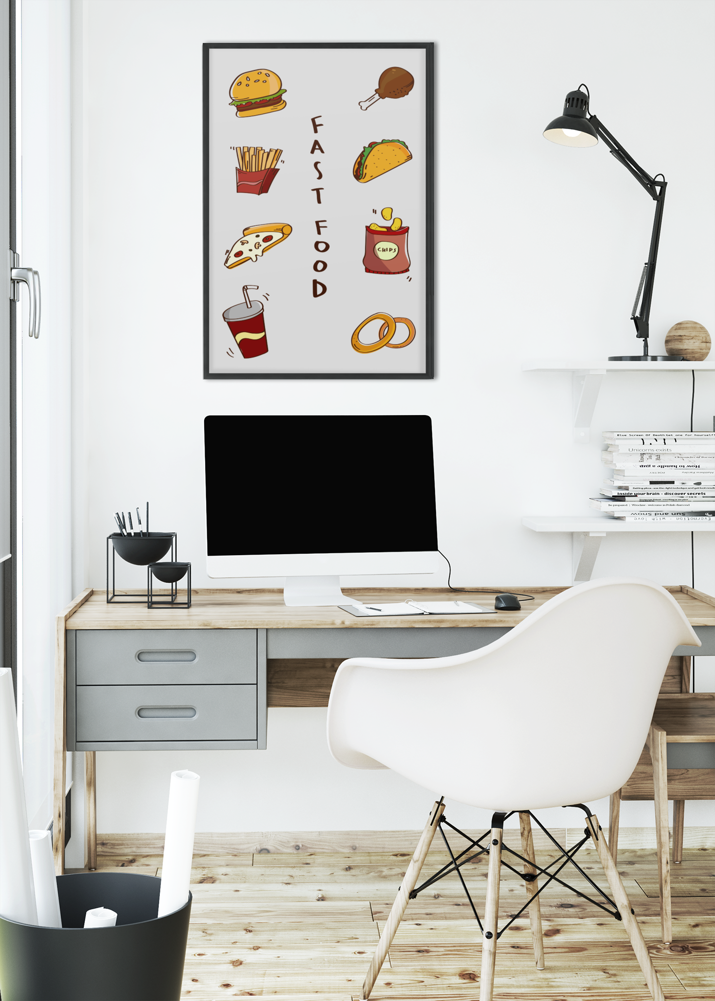 Fast Food Poster Burger Fries Cafe Restaurant Wall Art