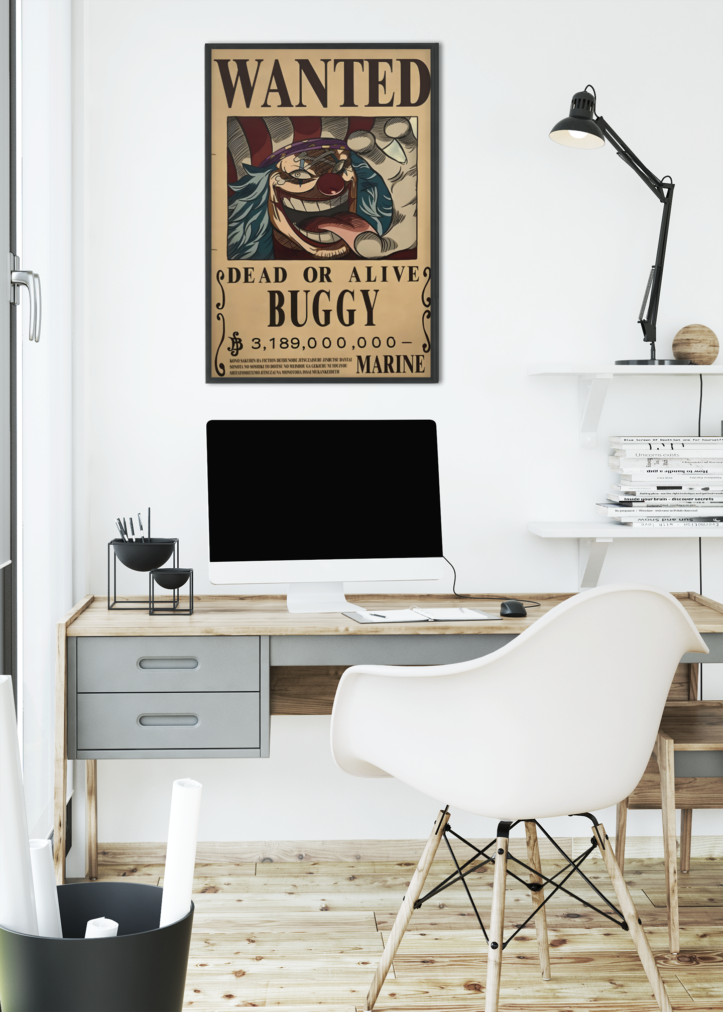 Buggy Wanted Poster Acrylic Wall Art A3 Framed