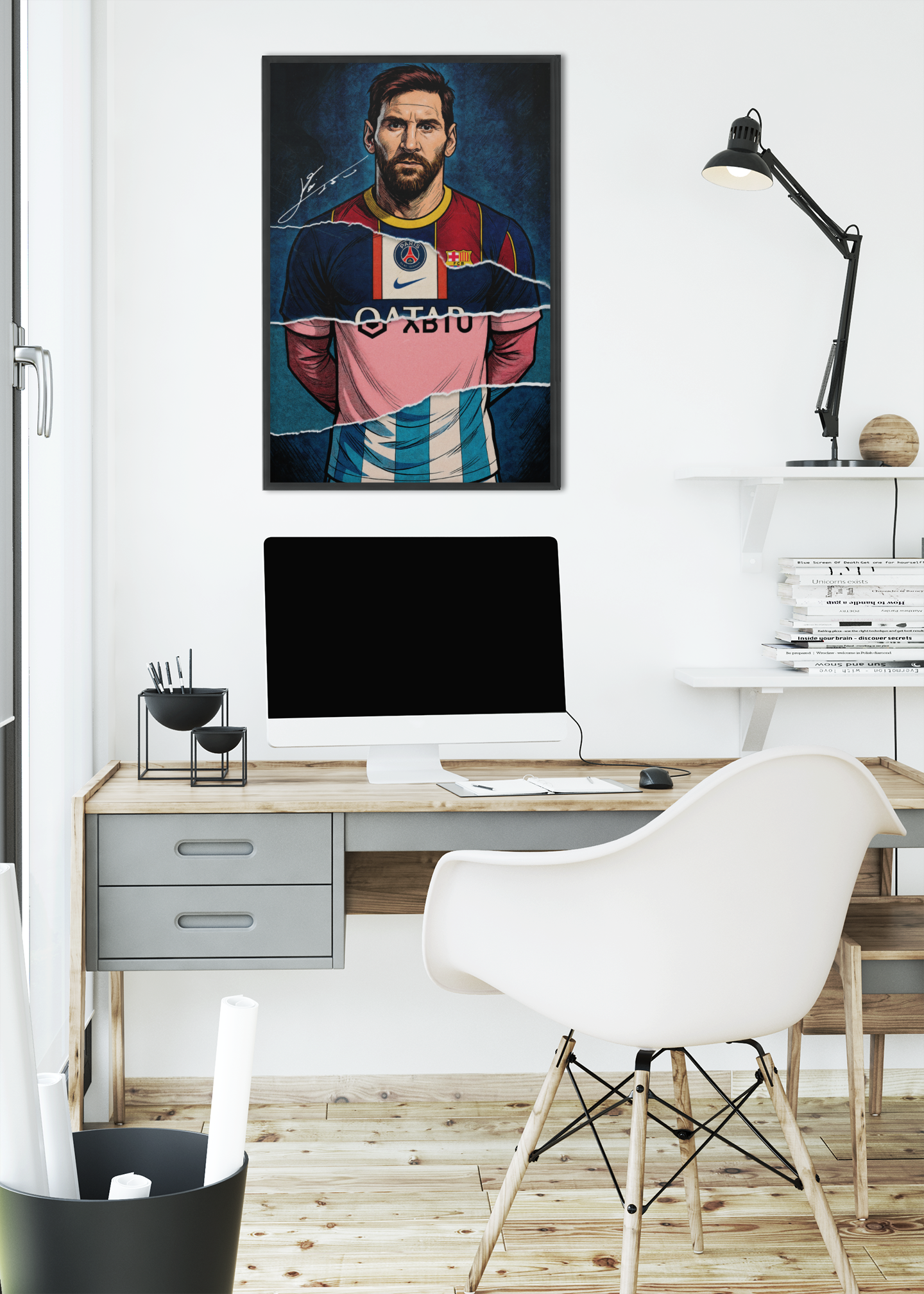 Lionel Messi Football Acrylic Wall Art A3 Framed Print