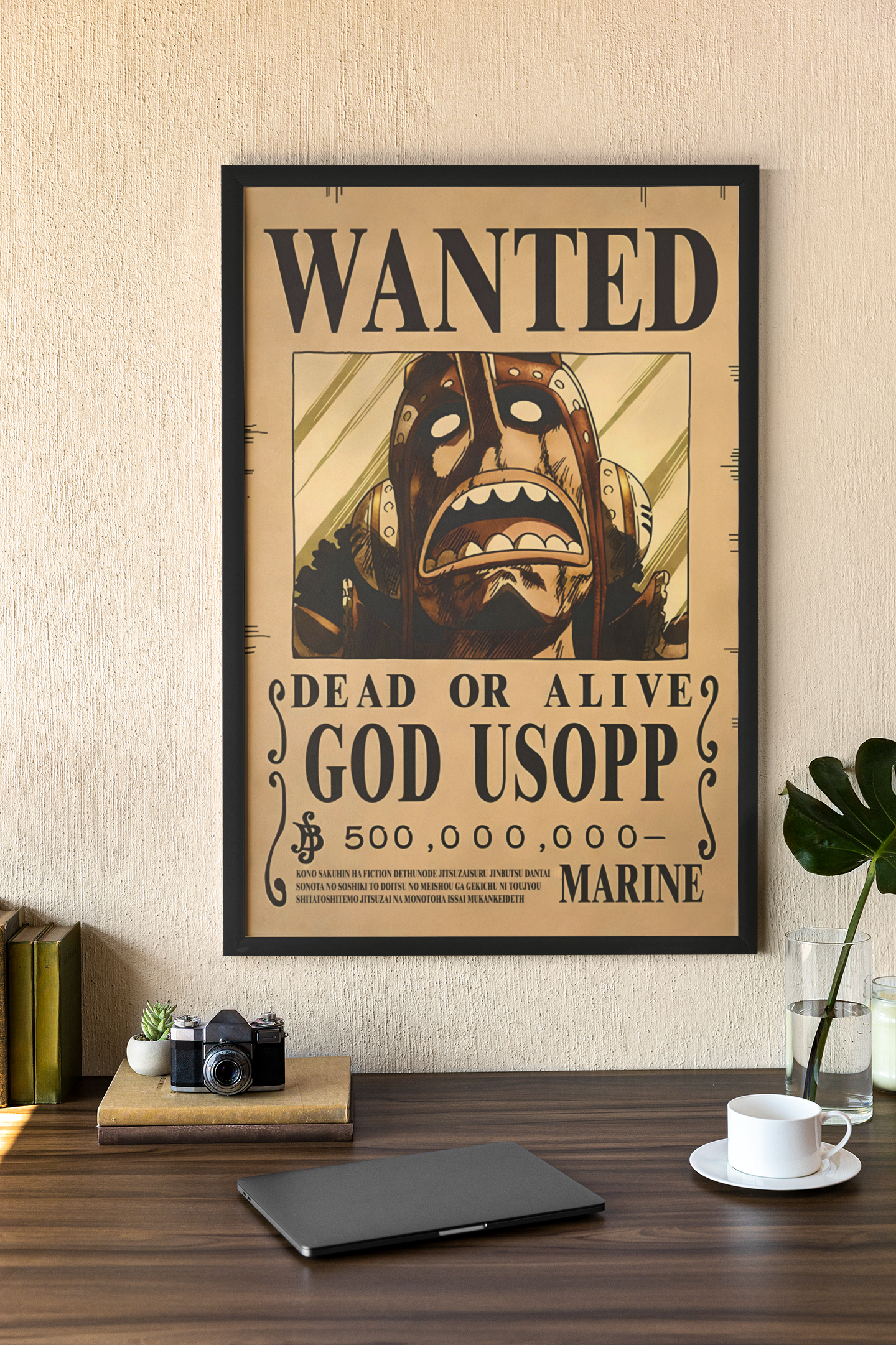 God Usopp Wanted Poster Acrylic Wall Art A3 Framed