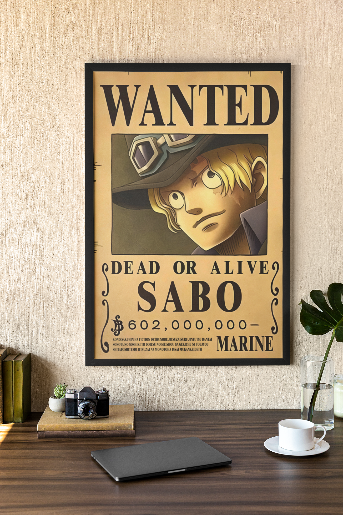 Sabo Wanted Poster Acrylic Wall Art A3 Framed