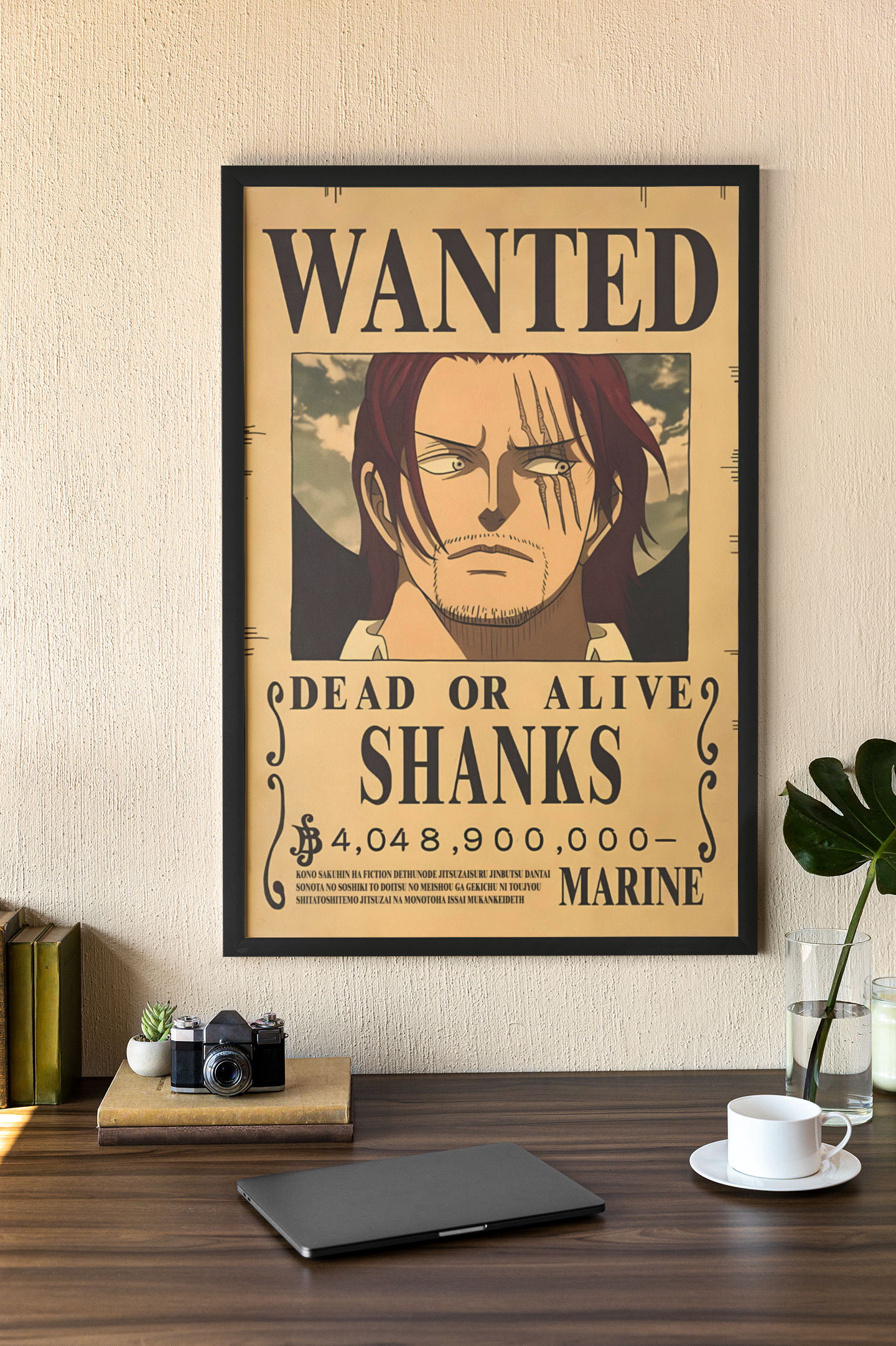 Shanks Wanted Poster Acrylic Wall Art A3 Framed
