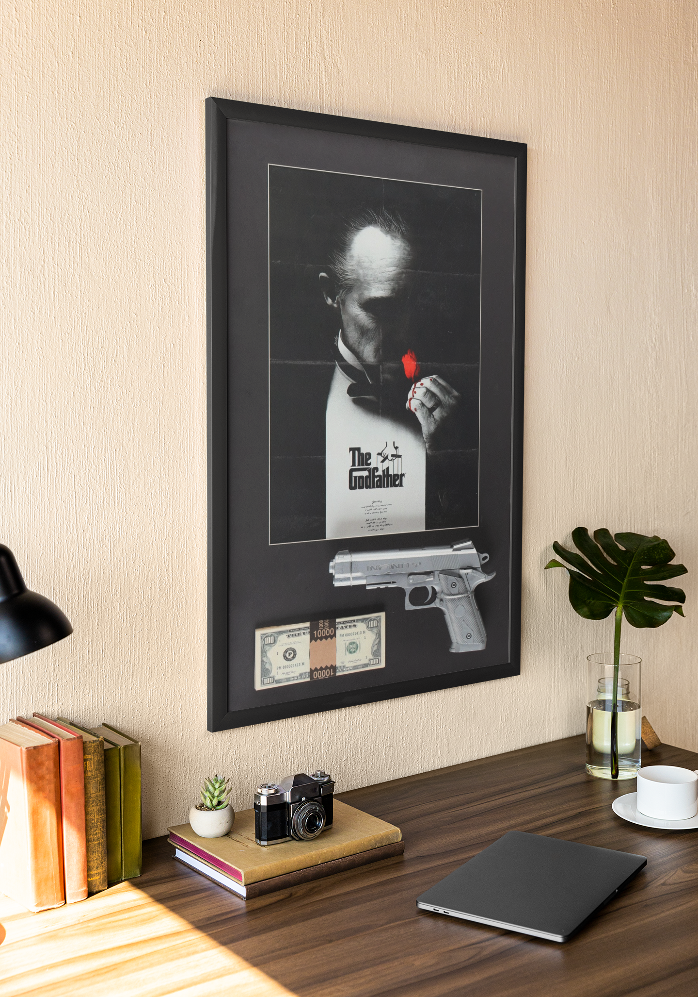 Godfather Movie Inspired Acrylic Wall Art A3 Black Frame