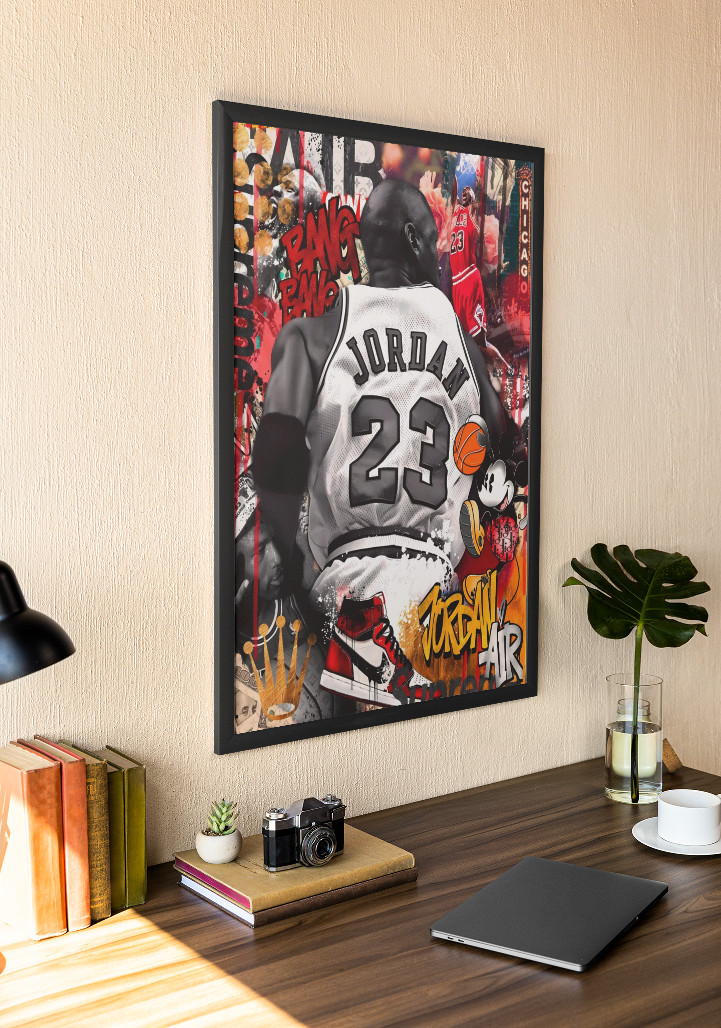 Jordan Basketball Inspired Acrylic Wall Art A3 Black Frame