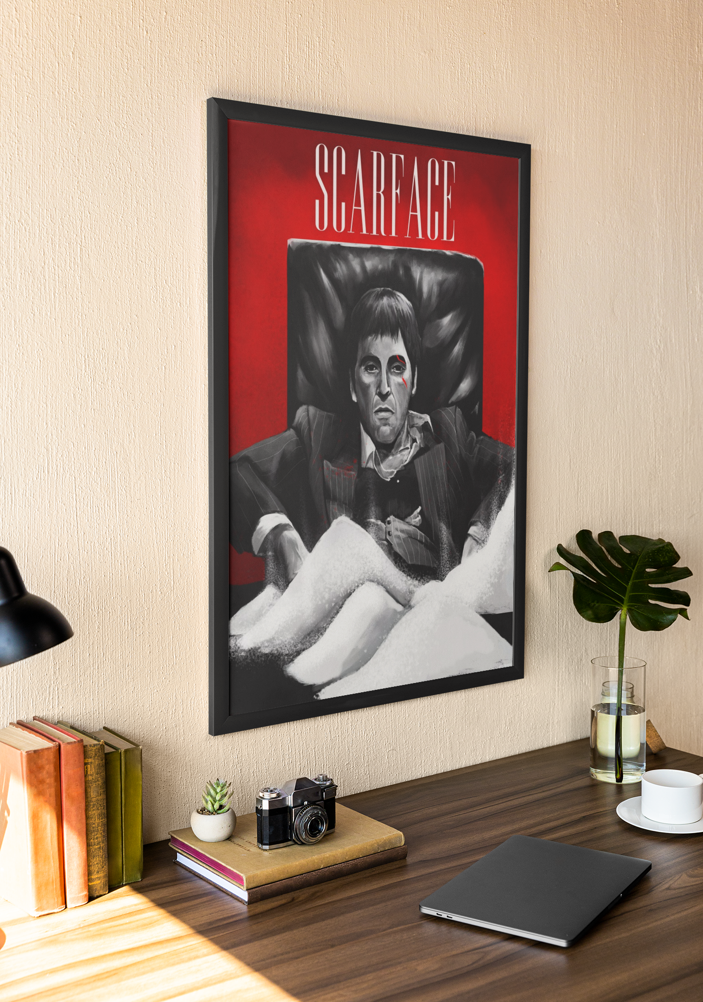 Scarface Inspired Acrylic Wall Art A3 Black Frame Poster