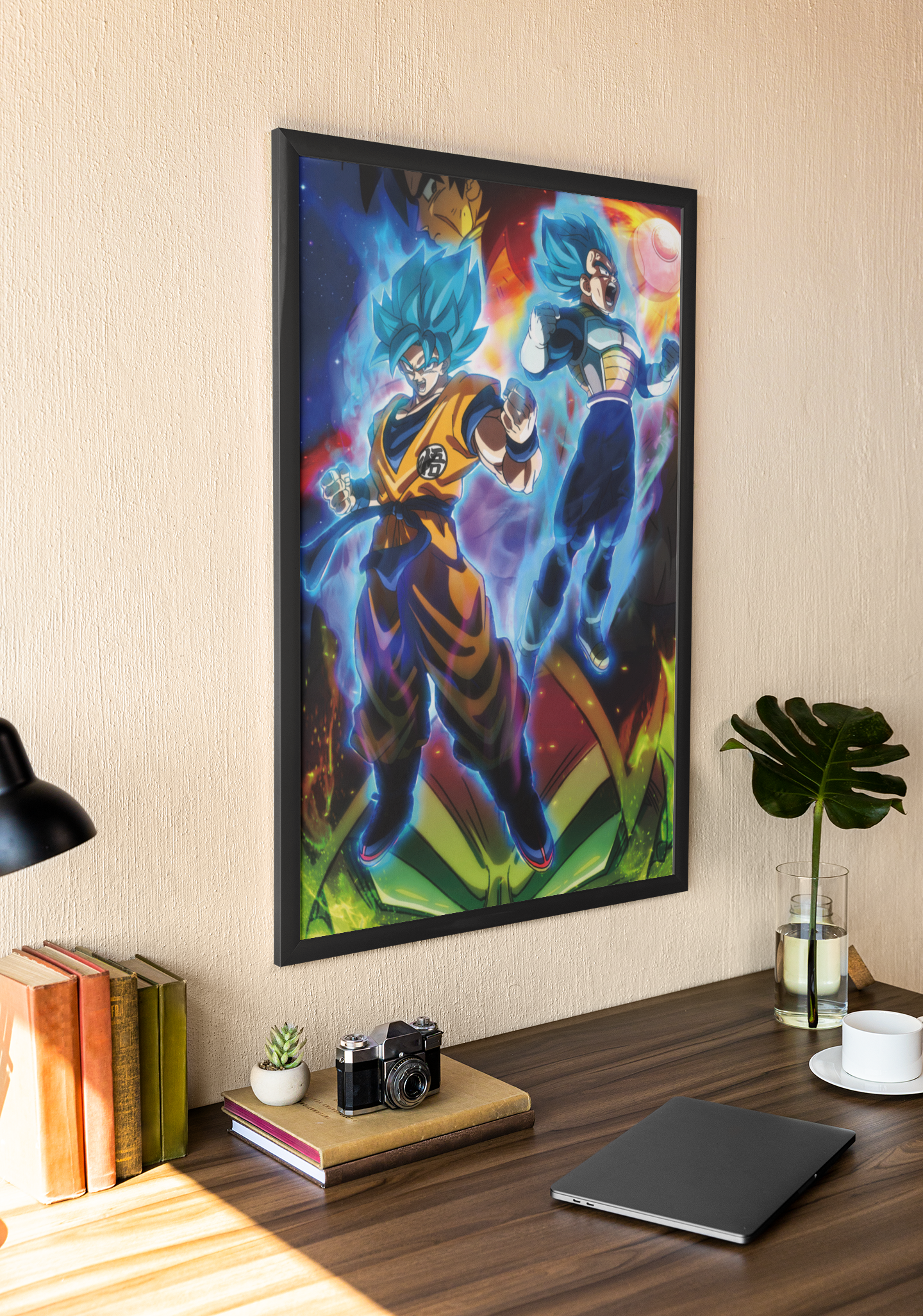 Dragon Ball Super Saiyan Anime Acrylic Wall Art A3 Black Frame