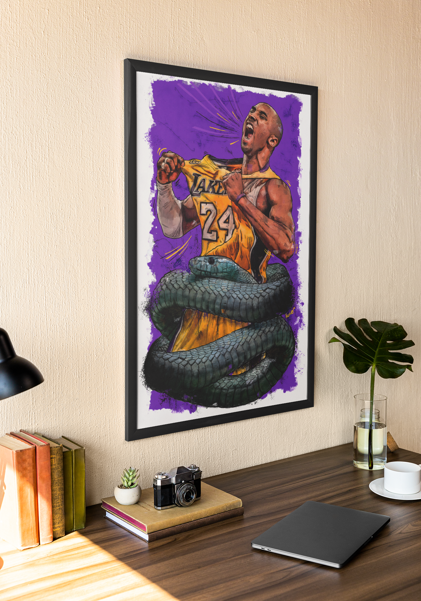Kobe Bryant Basketball Acrylic Wall Art A3 Framed Print