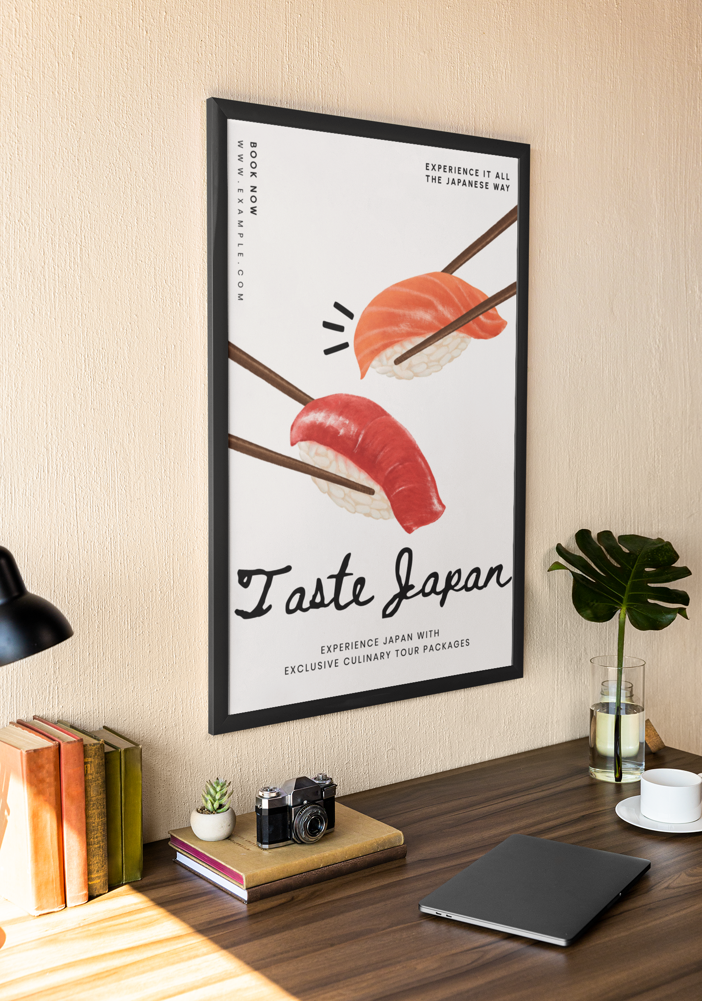Sushi Japanese Food Poster Acrylic Wall Art A3 Black Frame