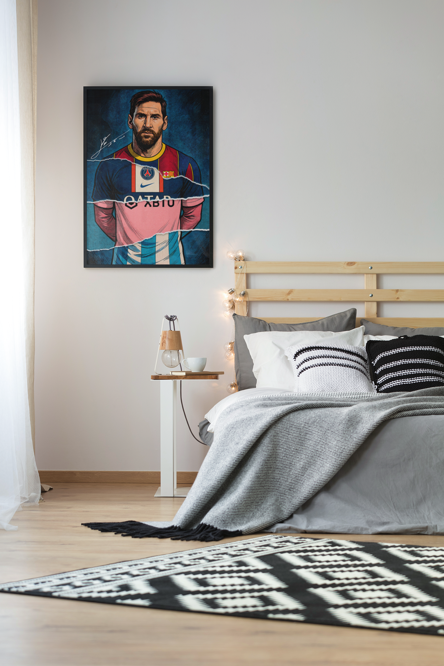 Lionel Messi Football Acrylic Wall Art A3 Framed Print