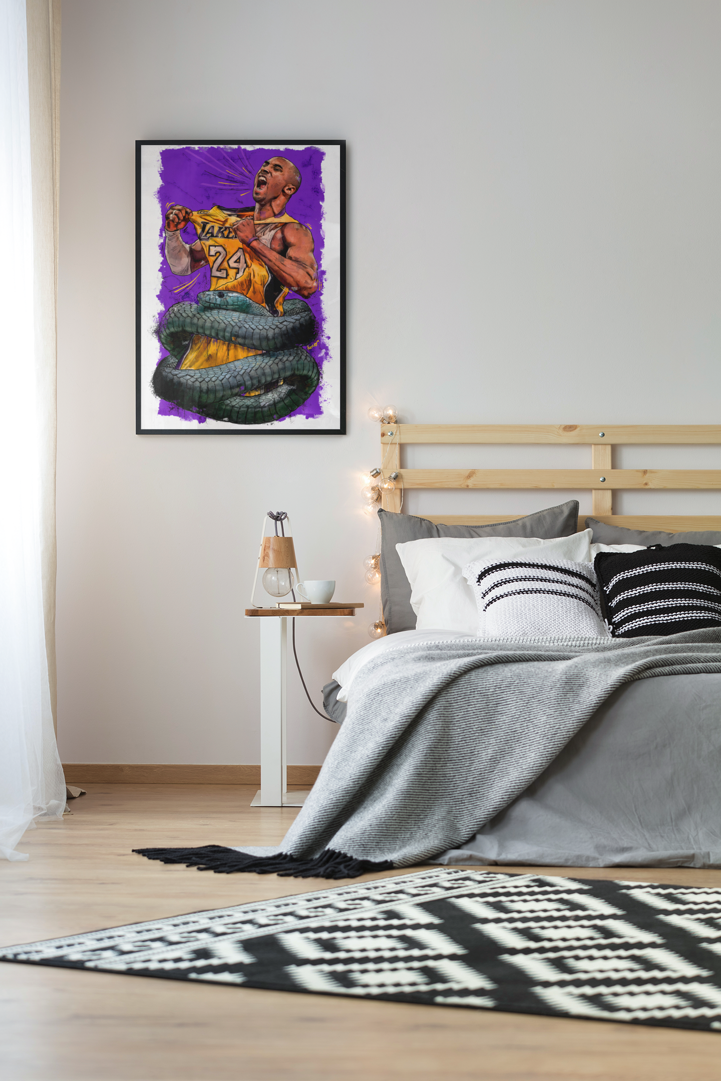 Kobe Bryant Basketball Acrylic Wall Art A3 Framed Print