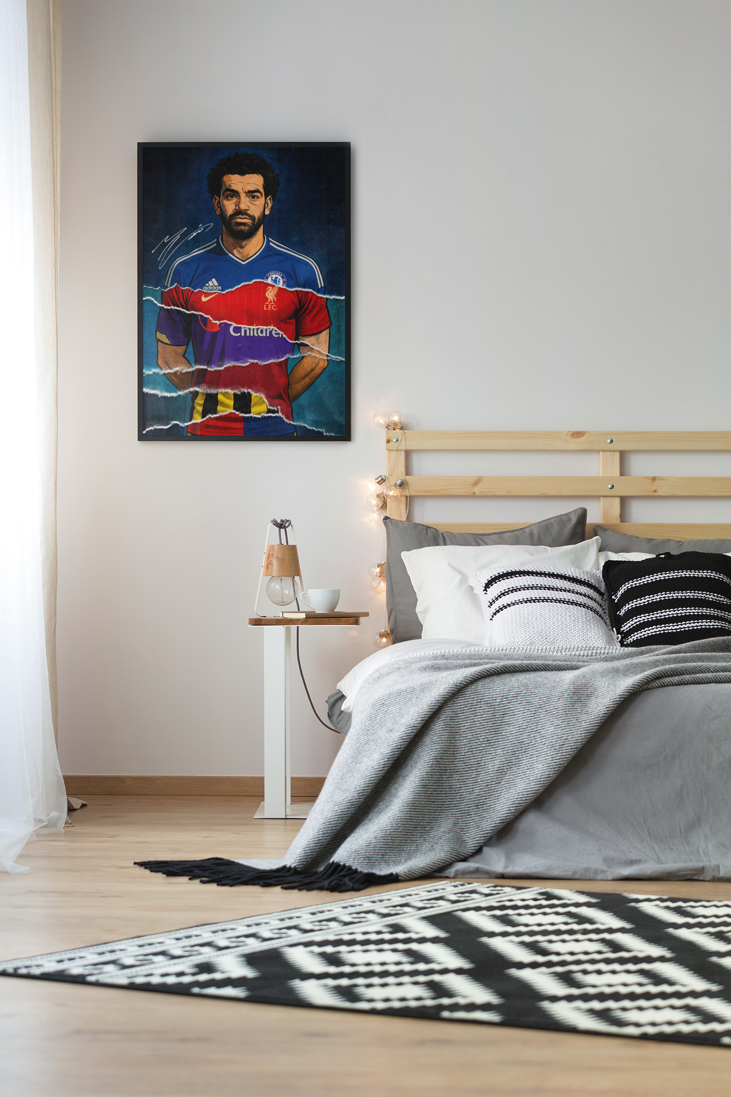 Mohamed Salah Football Acrylic Wall Art A3 Black Frame
