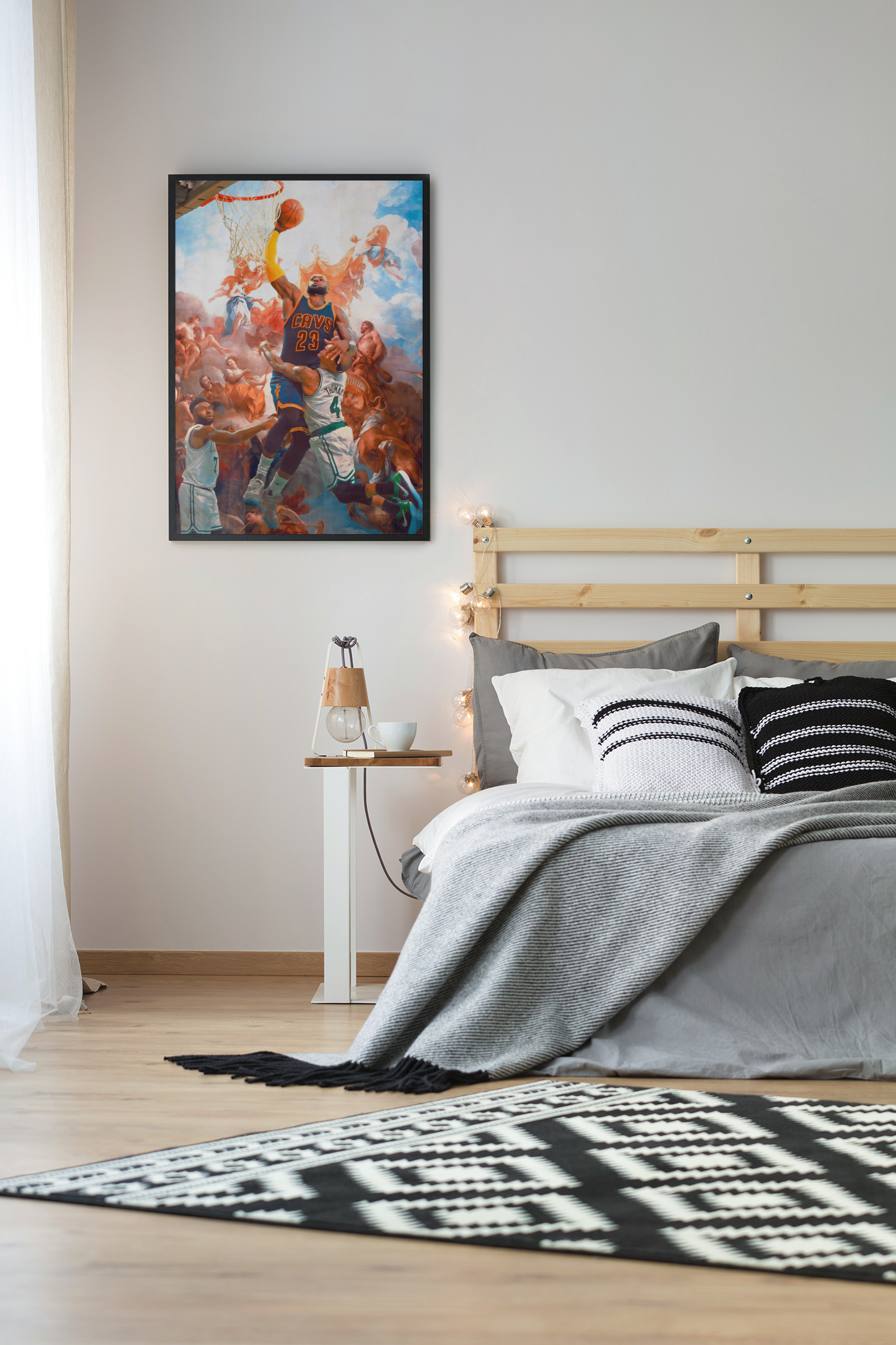 LeBron James Basketball Acrylic Wall Art A3 Black Frame