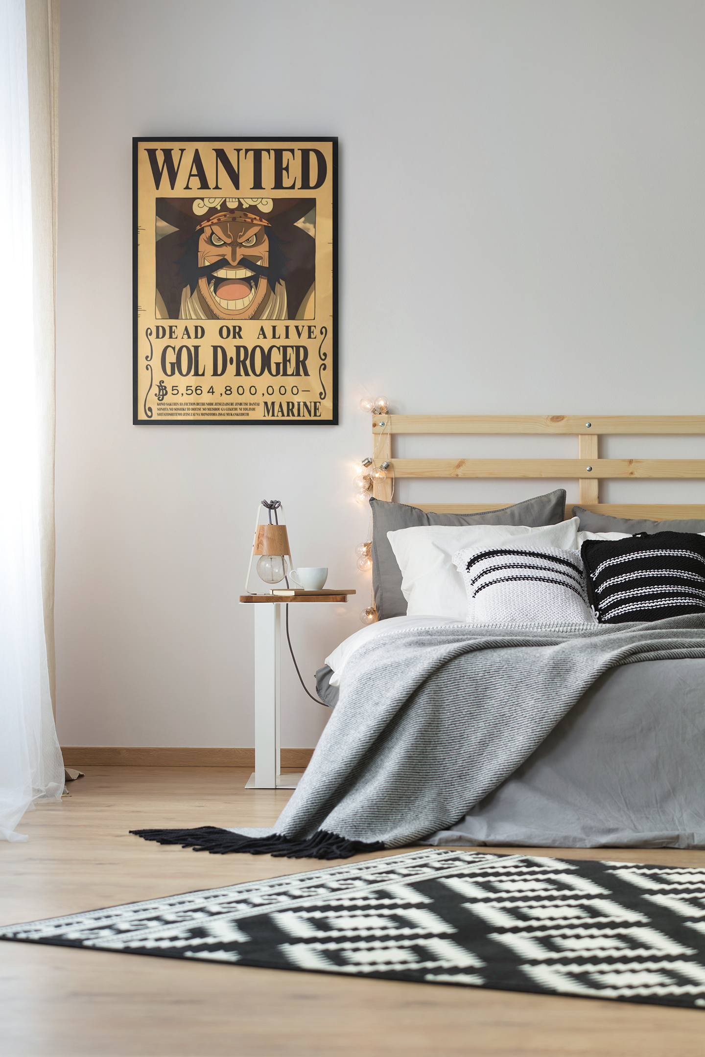 Gol D Roger Wanted Poster Acrylic Wall Art A3 Framed