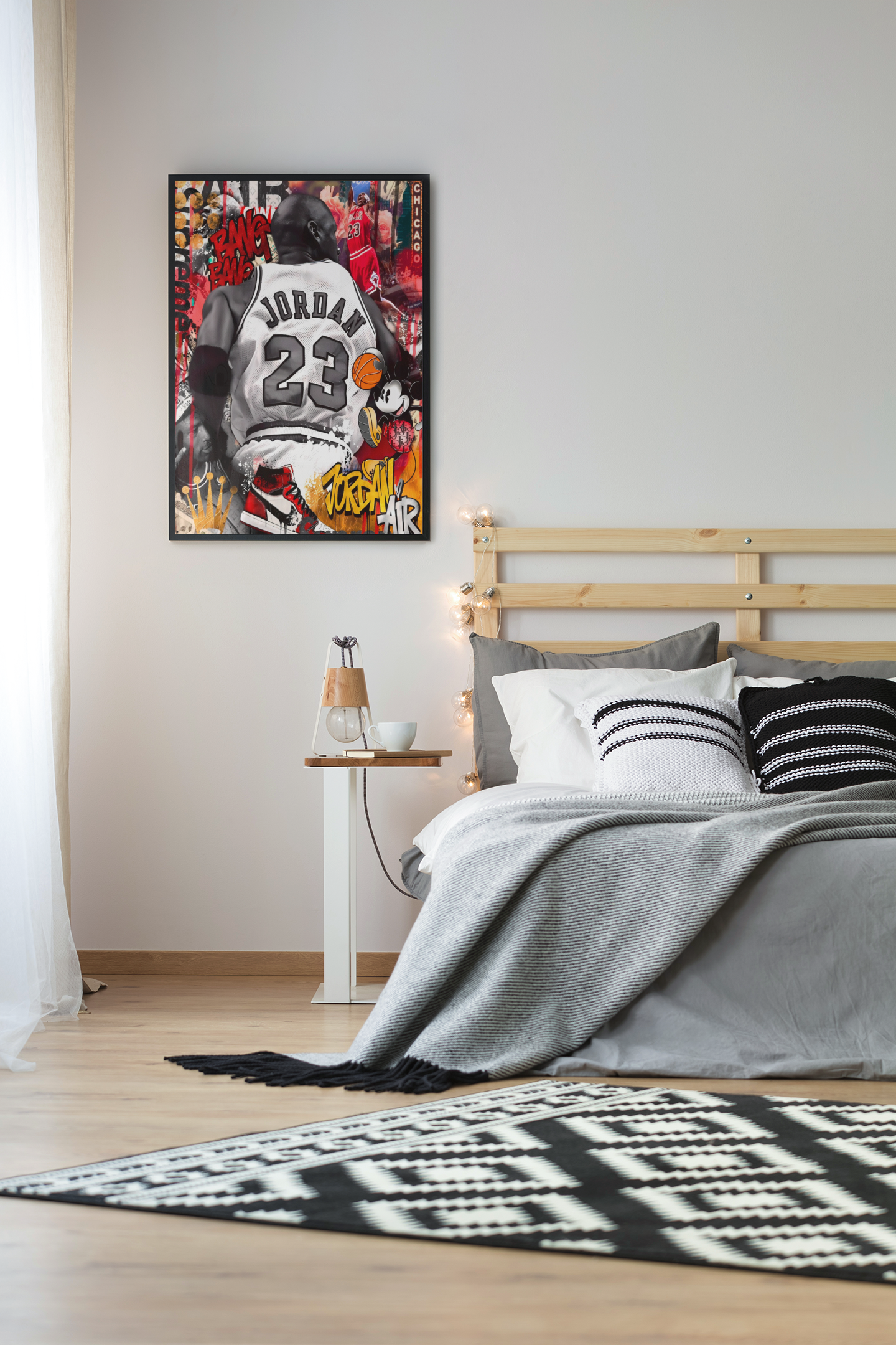 Jordan Basketball Inspired Acrylic Wall Art A3 Black Frame