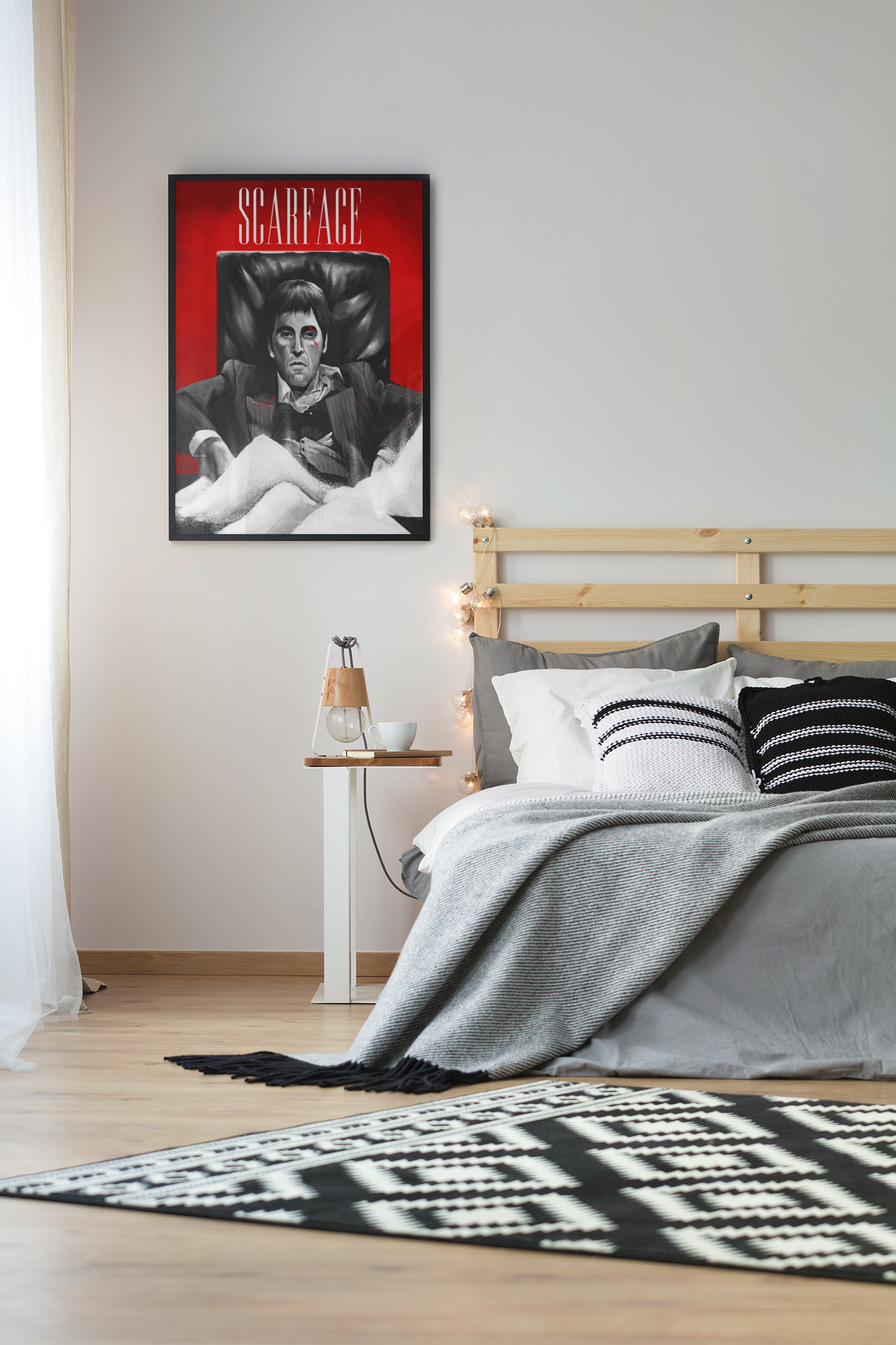 Scarface Inspired Acrylic Wall Art A3 Black Frame Poster