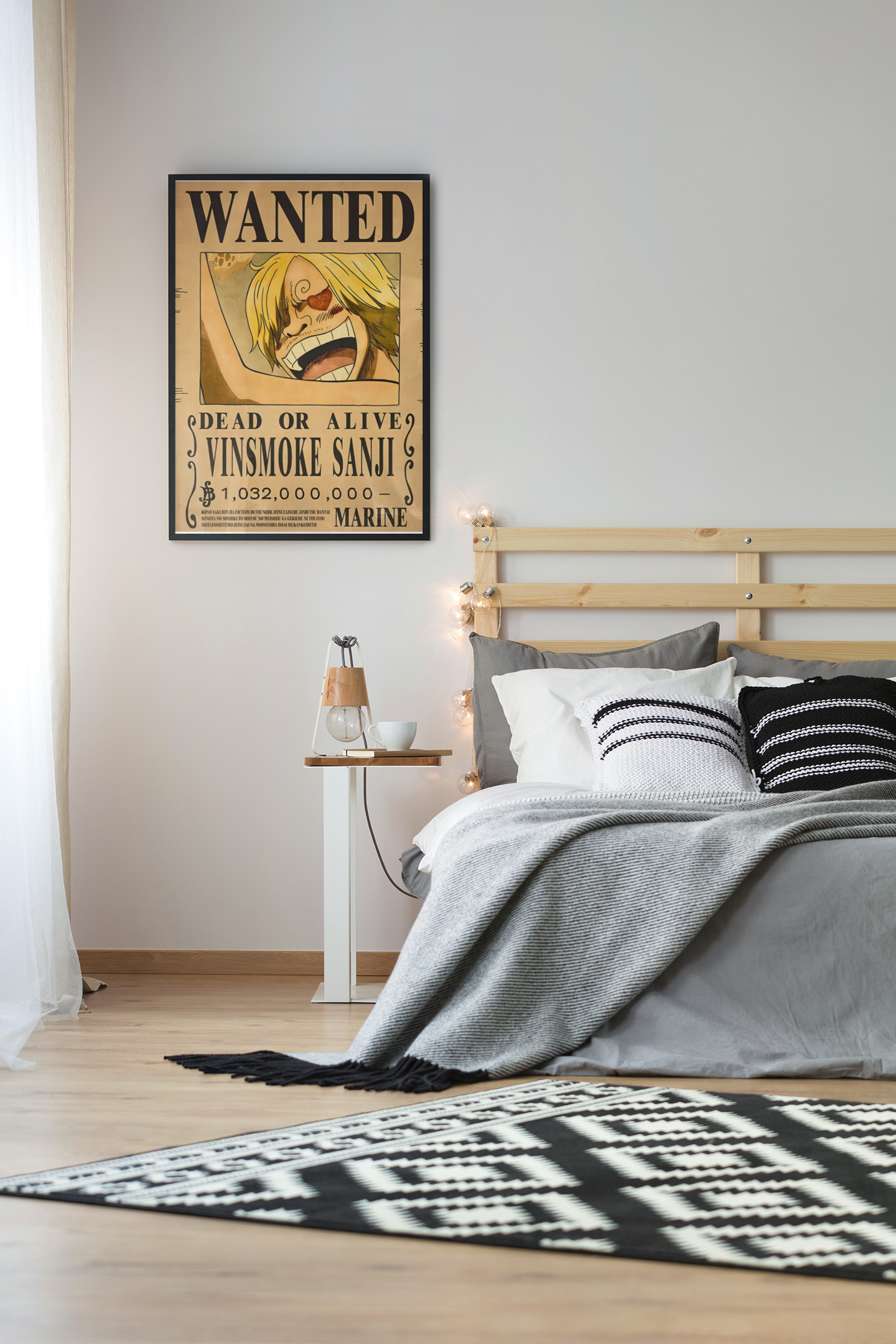 Vinsmoke Sanji Wanted Poster Acrylic Wall Art A3 Framed