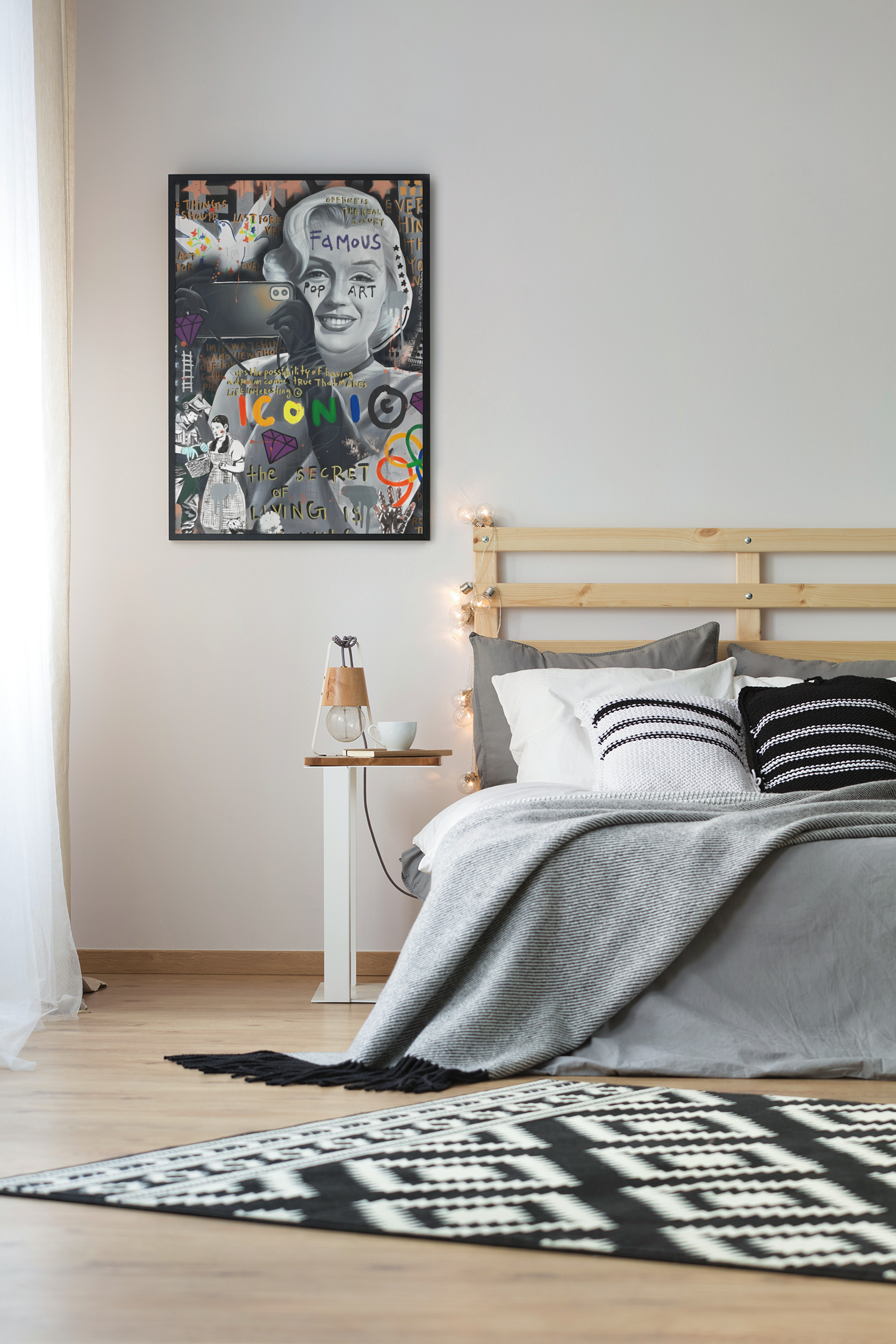 Marilyn Monroe Pop Art Acrylic Wall Art A3 Black Frame