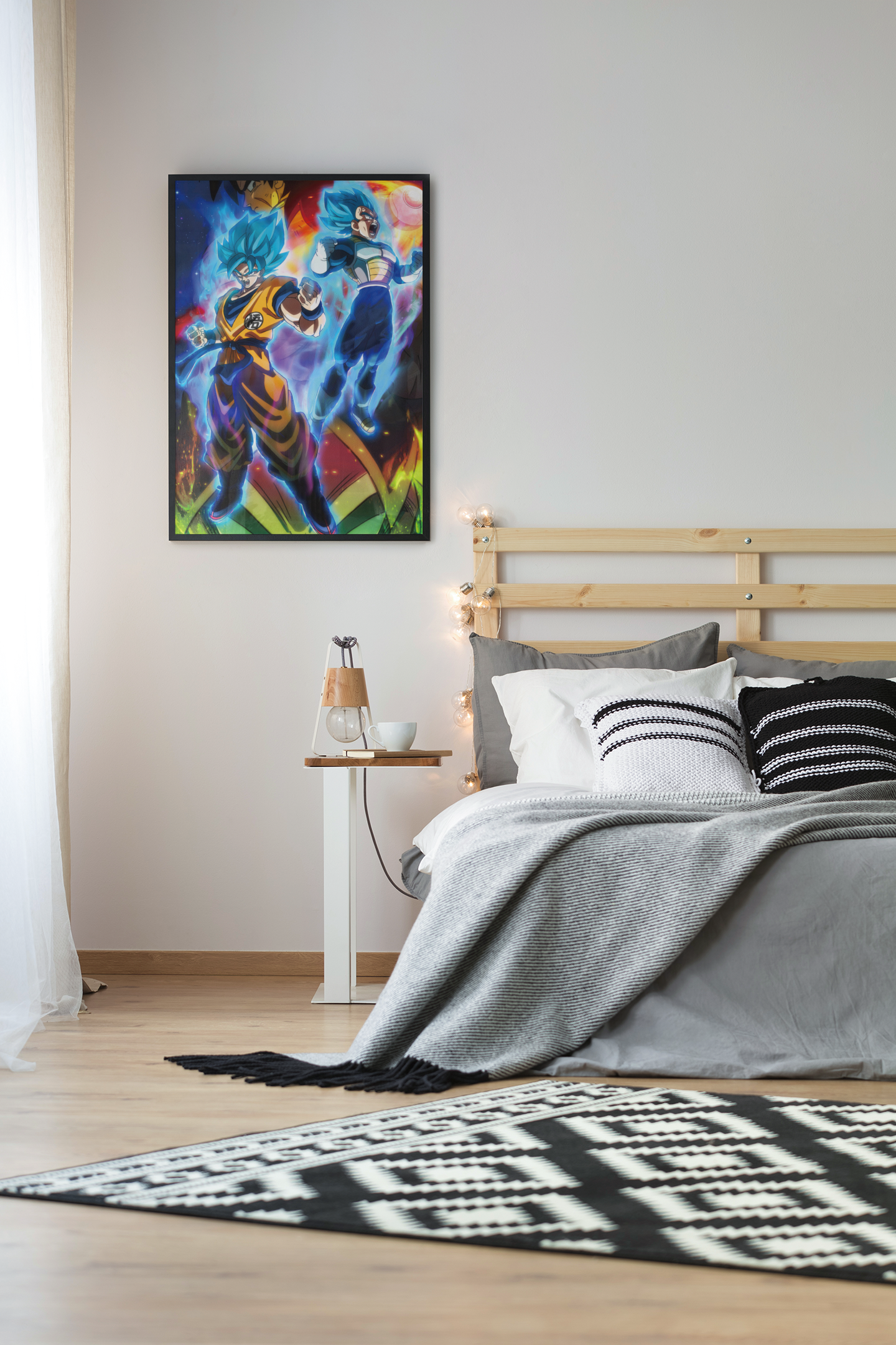 Dragon Ball Super Saiyan Anime Acrylic Wall Art A3 Black Frame