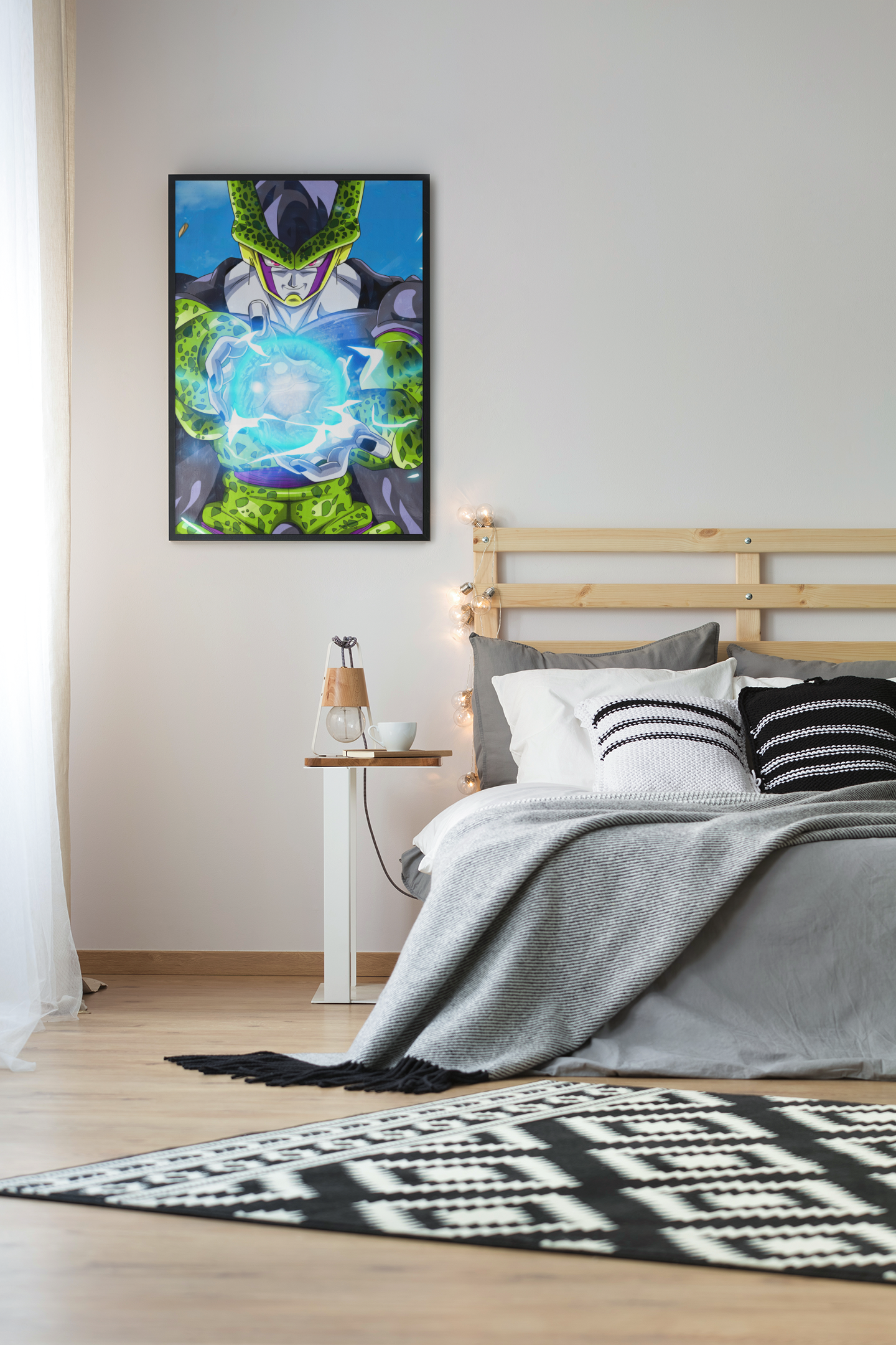 Perfect Cell Dragon Ball Anime Acrylic Wall Art A3 Black Frame