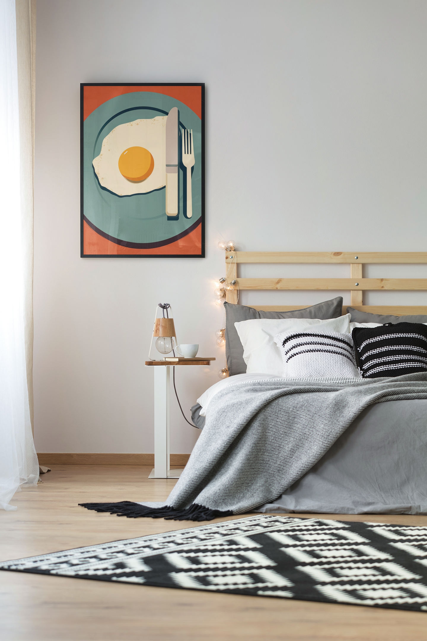 Fried Egg Breakfast Poster Kitchen Restaurant Wall Art
