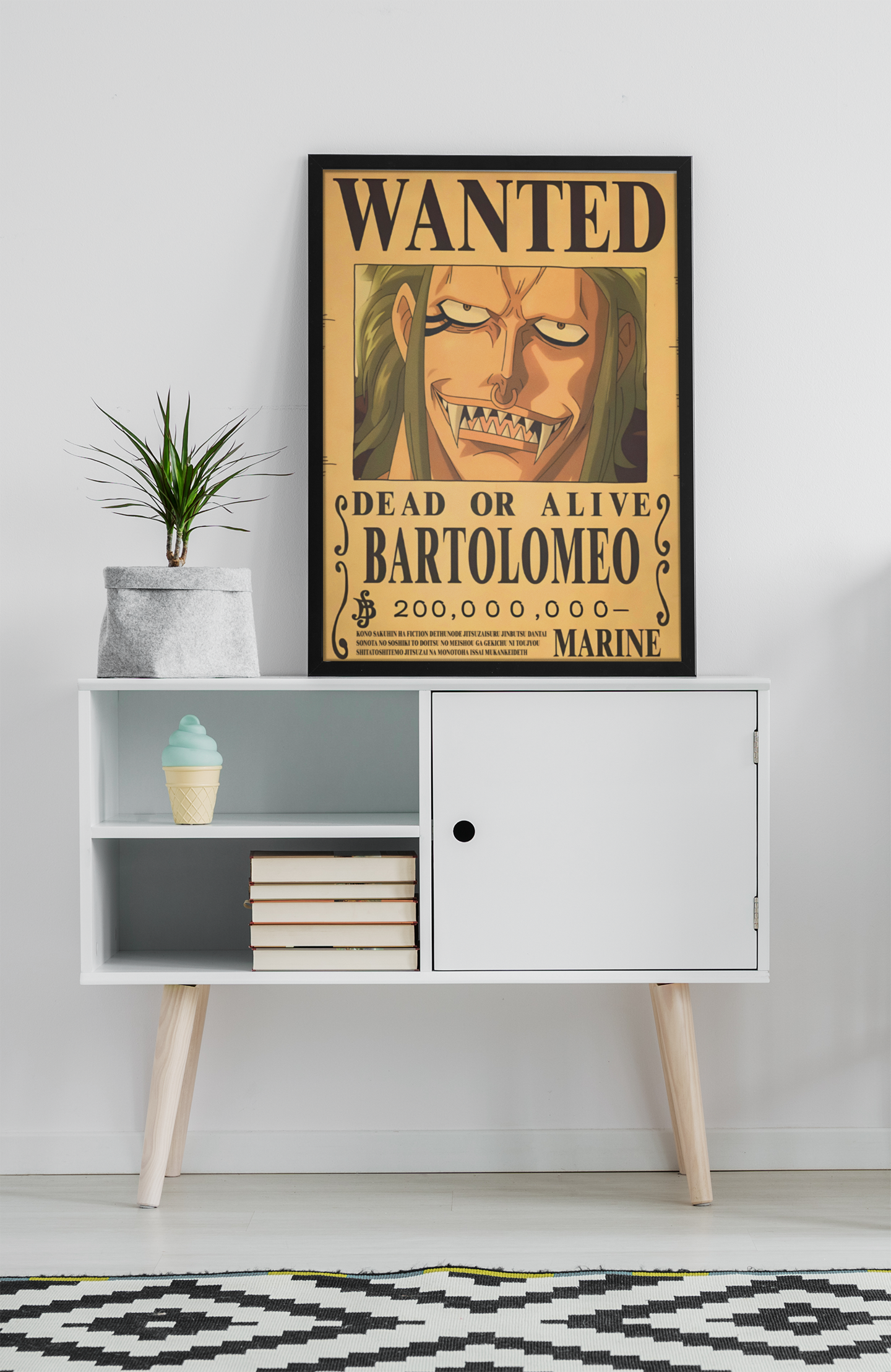 Bartolomeo Wanted Poster Acrylic Wall Art A3 Framed