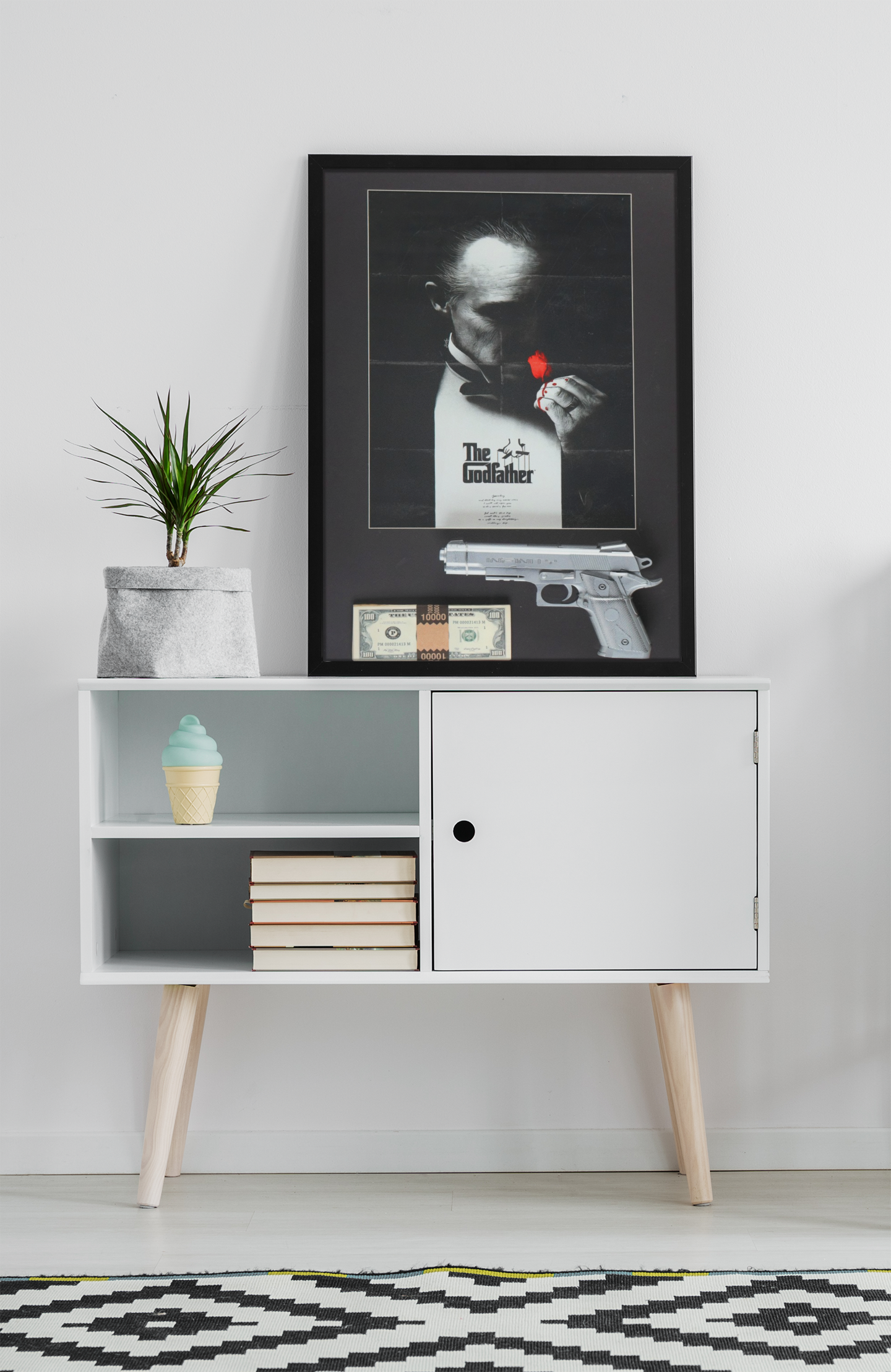 Godfather Movie Inspired Acrylic Wall Art A3 Black Frame