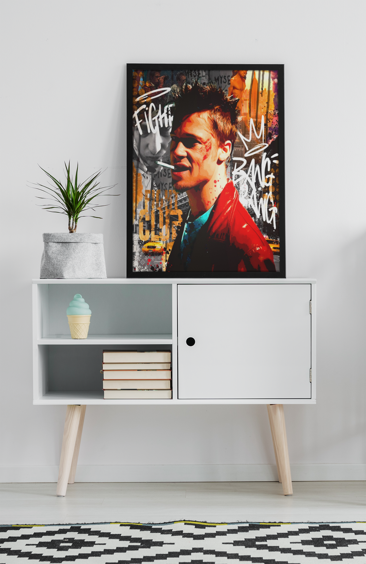 Fight Club Inspired Acrylic Wall Art A3 Black Frame Poster