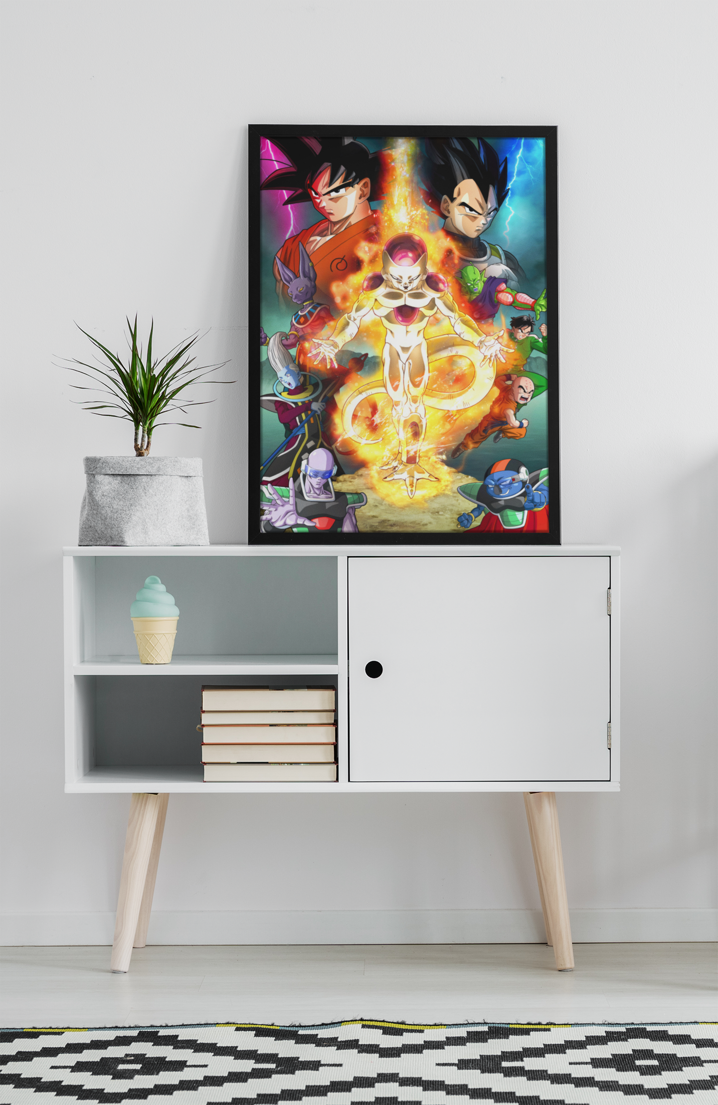 Dragon Ball Anime Characters Acrylic Wall Art A3 Black Frame
