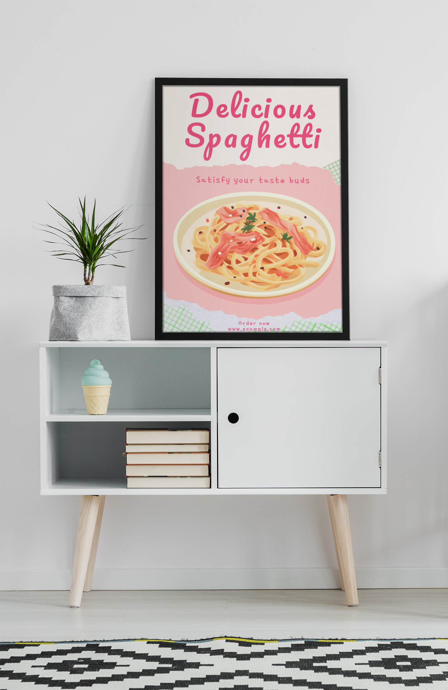 Spaghetti Pasta Poster Italian Food Restaurant Wall Art