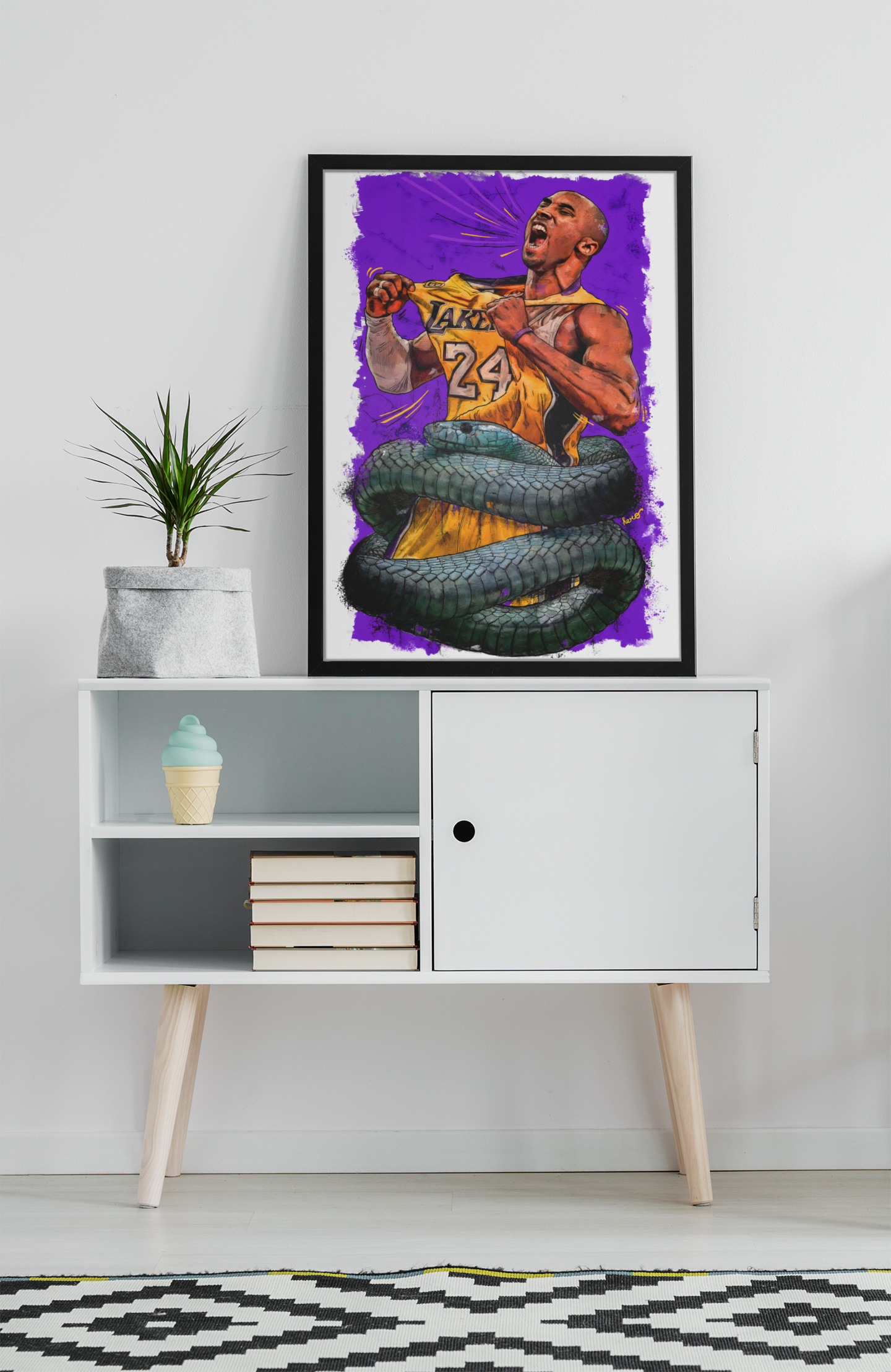Kobe Bryant Basketball Acrylic Wall Art A3 Framed Print