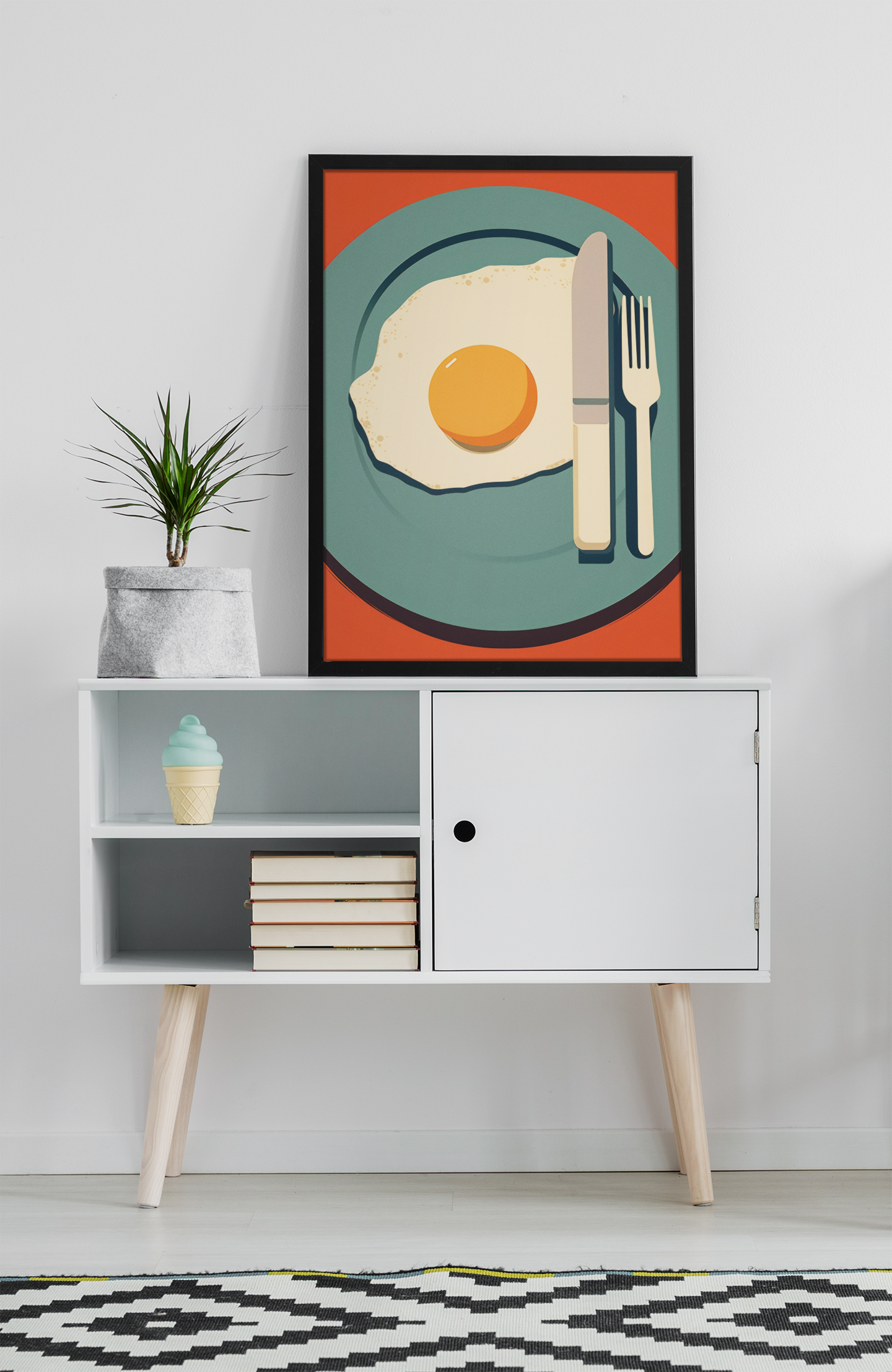 Fried Egg Breakfast Poster Kitchen Restaurant Wall Art